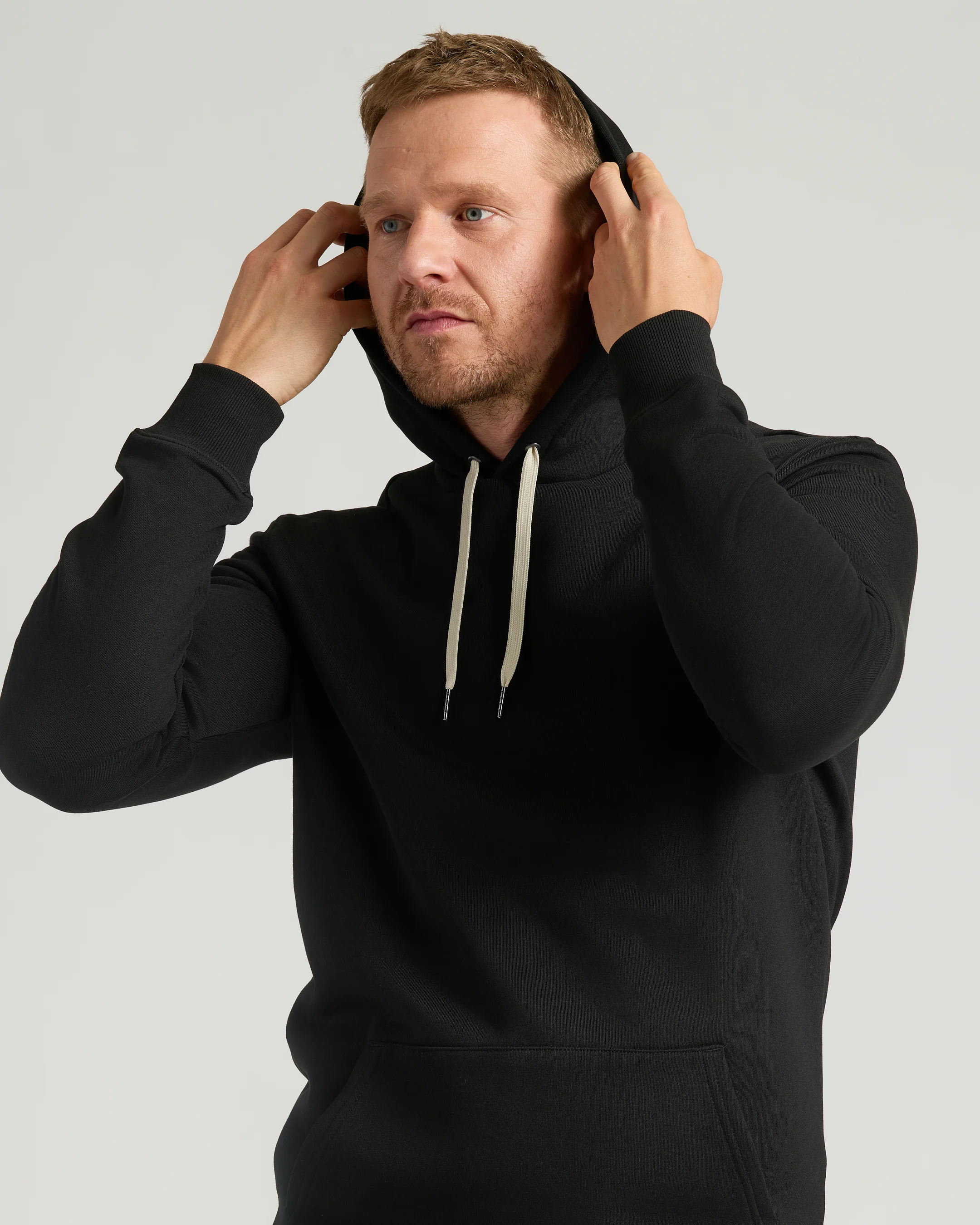 Black Tall Fleece French Terry Pullover Hoodie - Image 6