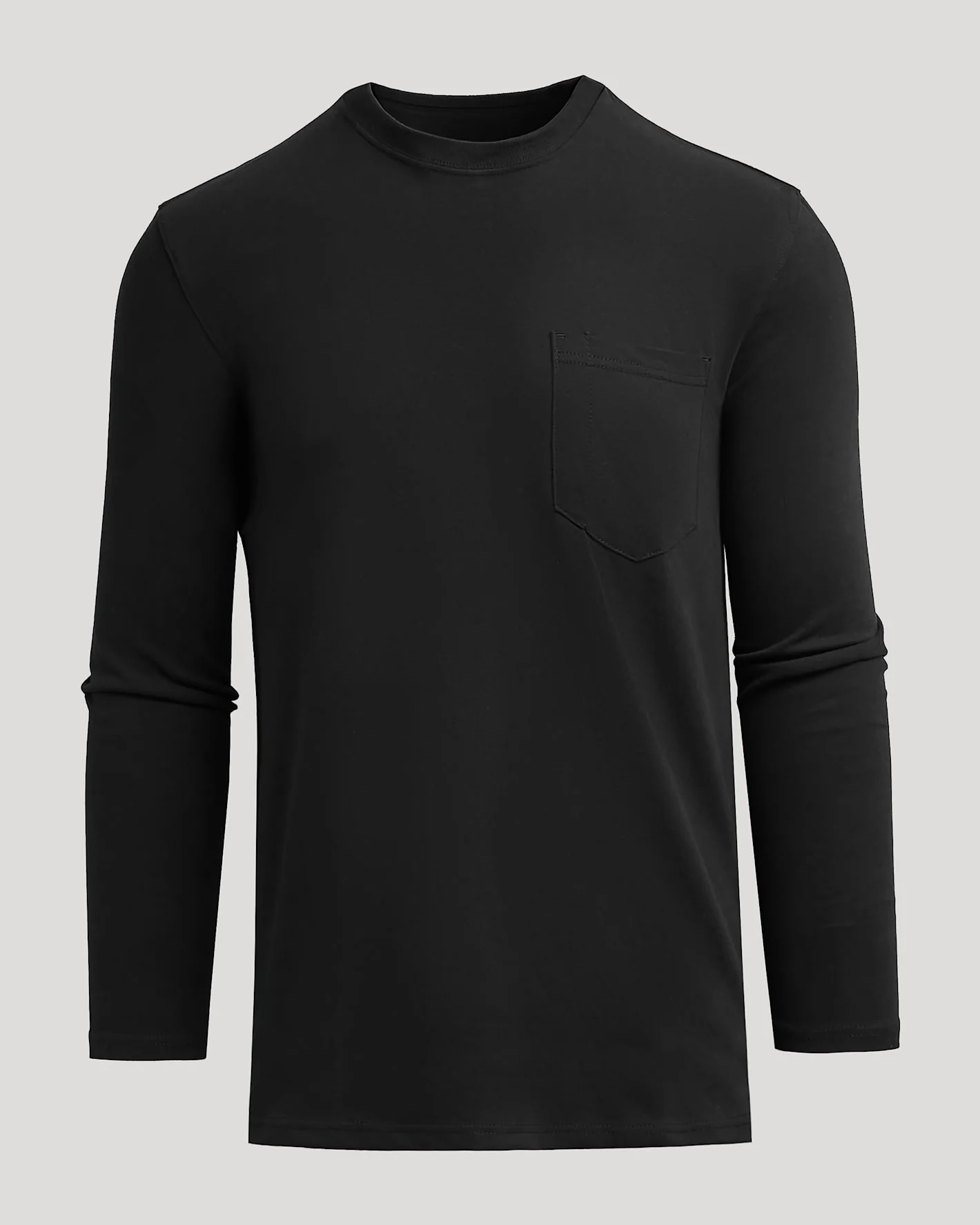 Black Tall Heavyweight Long Sleeve Pocket Crew - Image 2