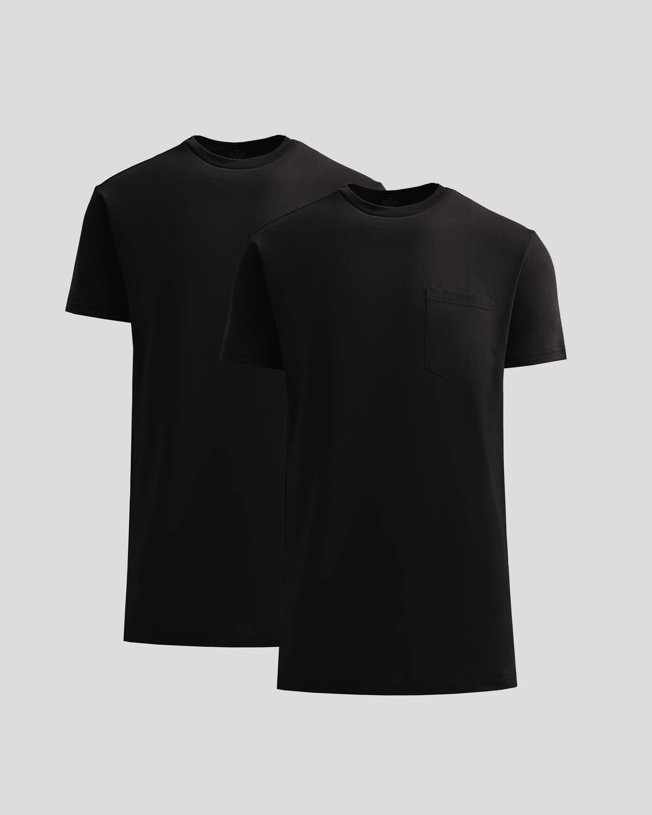 Black Tall Heavyweight Pocket Crew Neck 2-Pack