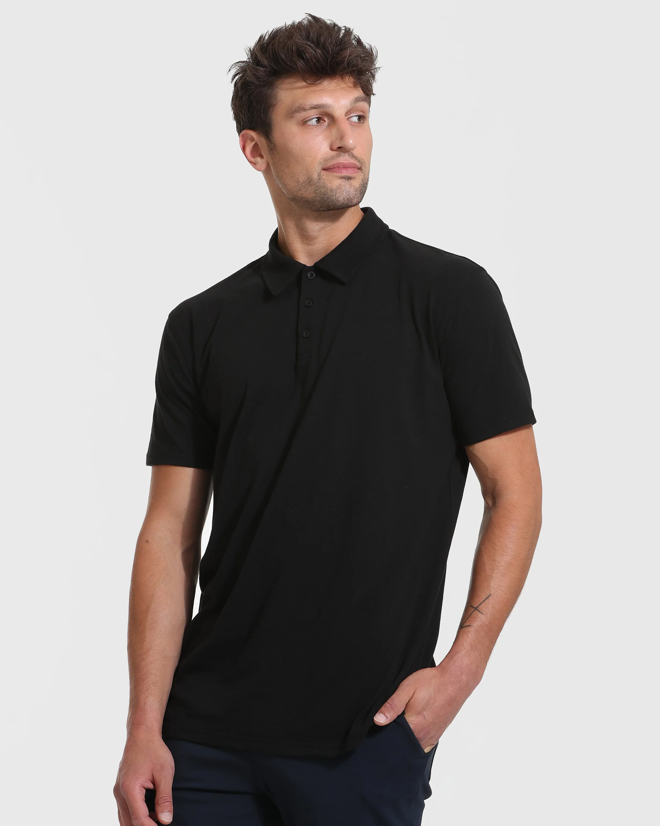 Black Short Sleeve Tall Polo - Image 5