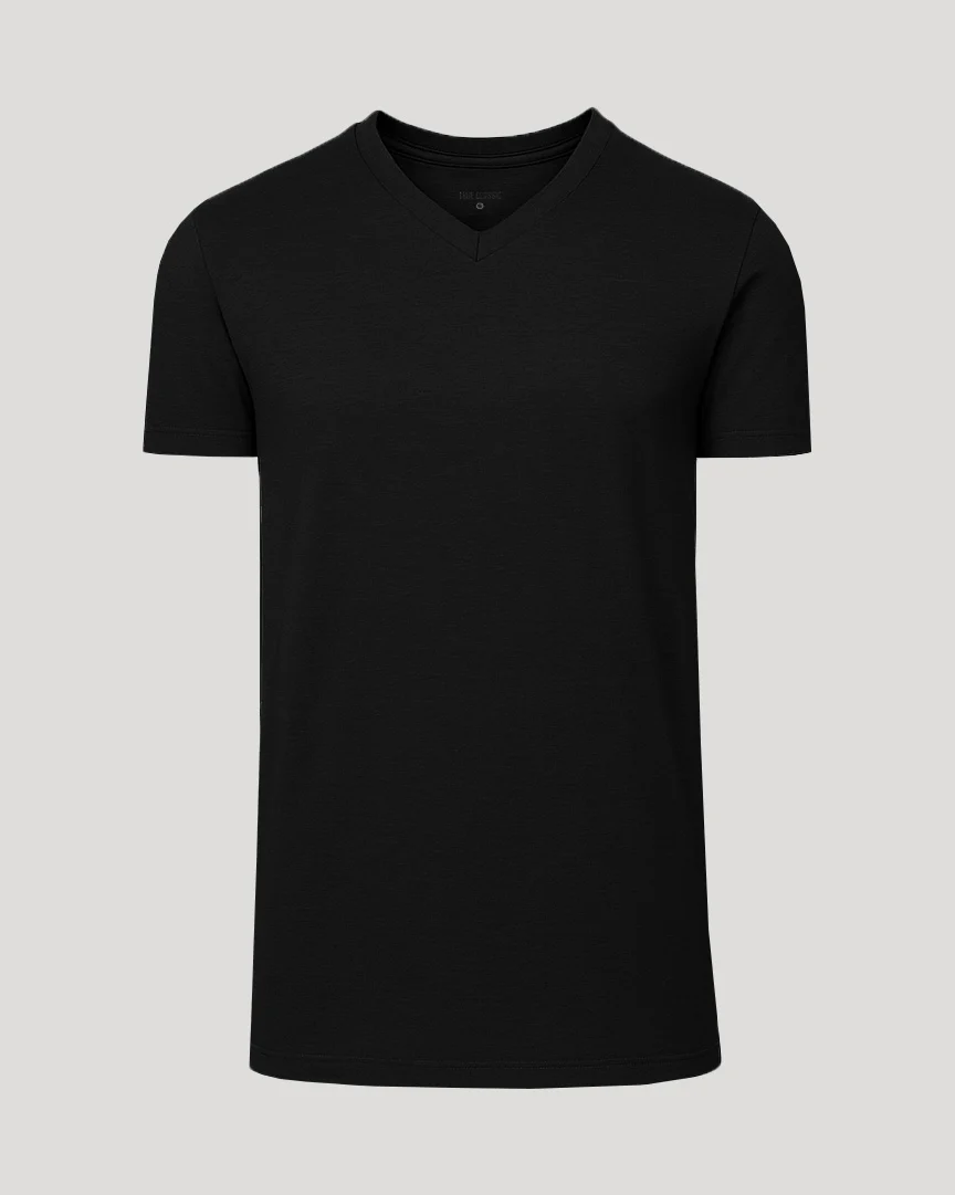 Black Tall Short Sleeve Classic V-Neck - Image 2