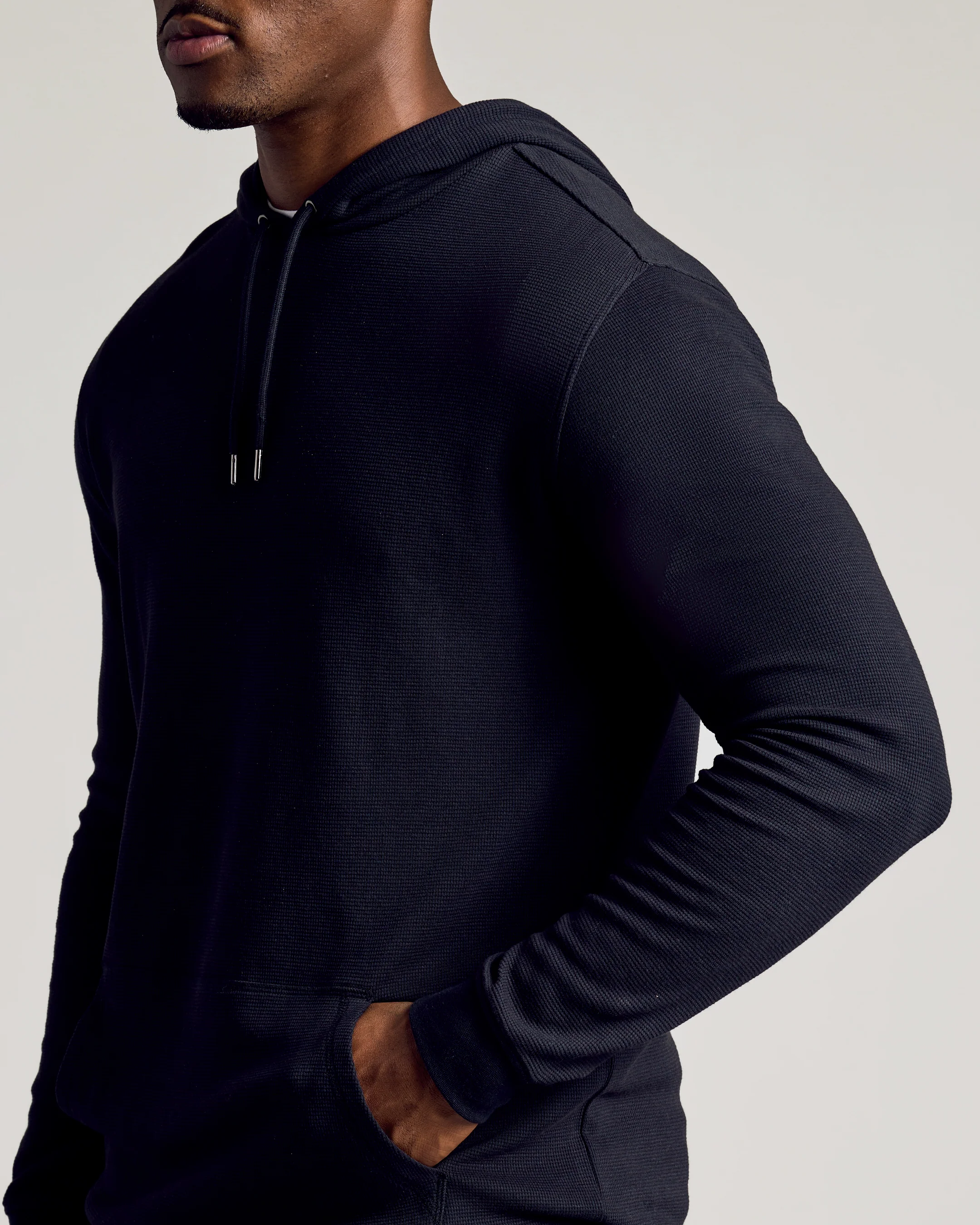 Black Tall Waffle Hoodie - Image 3
