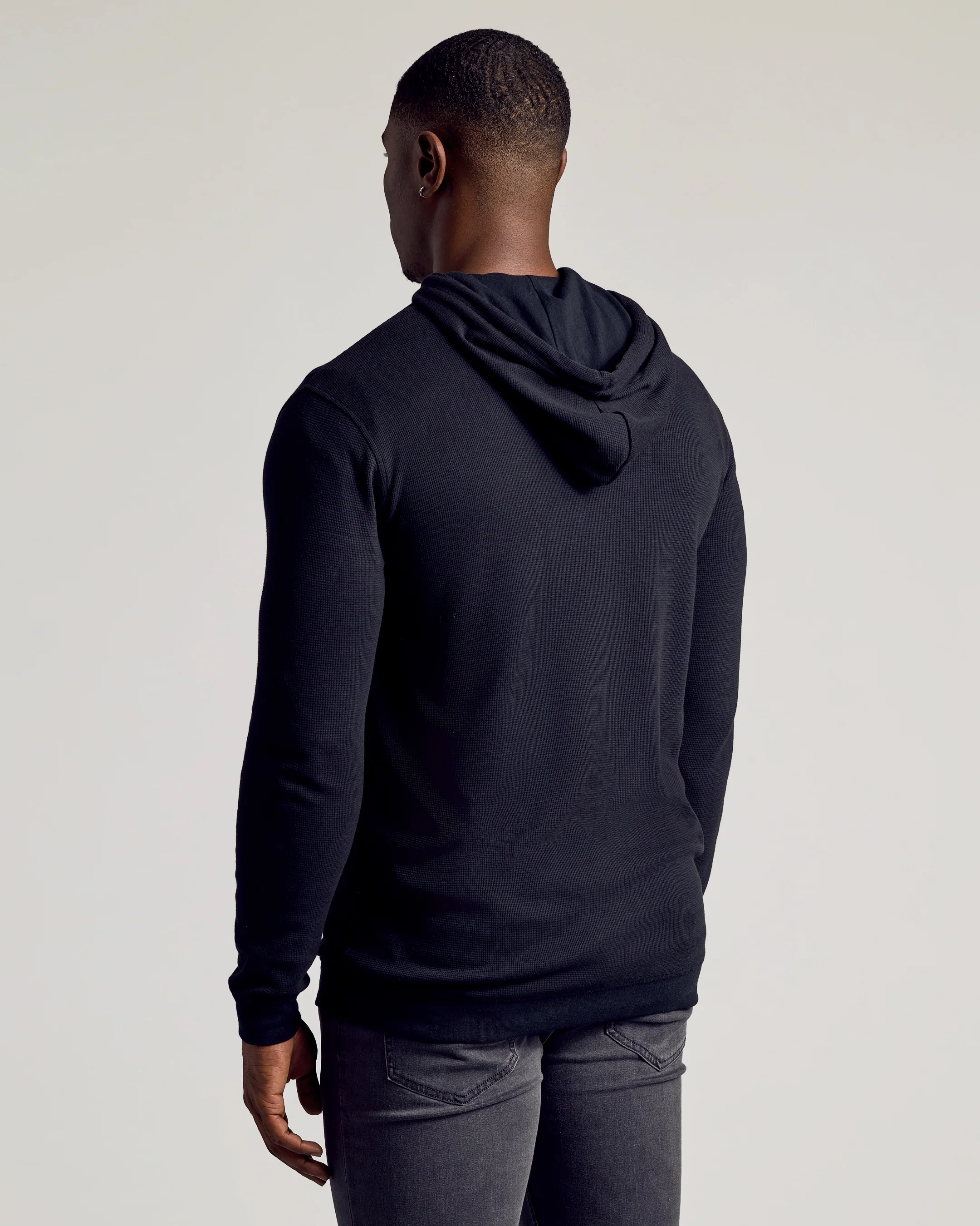 Black Tall Waffle Hoodie - Image 4