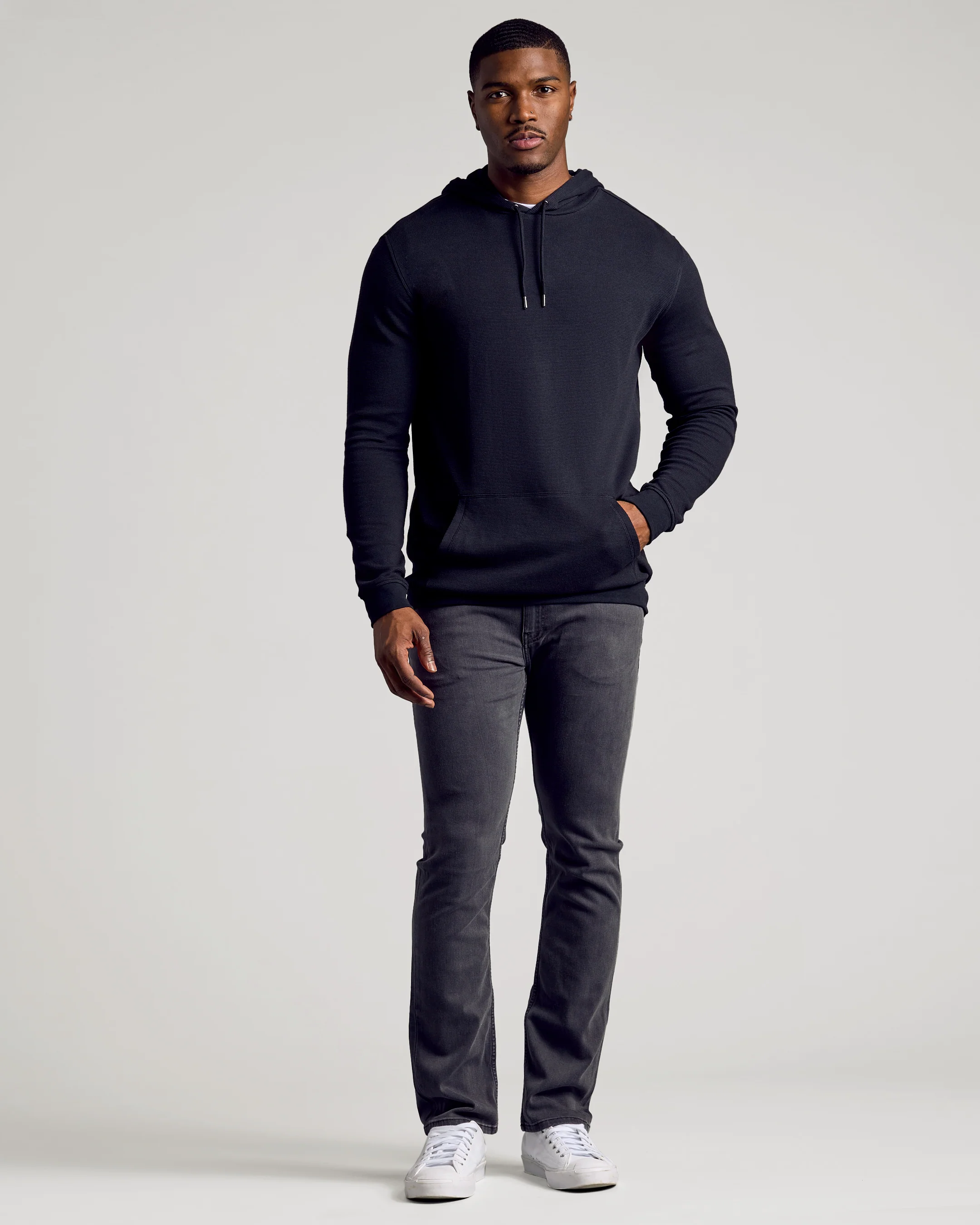 Black Tall Waffle Hoodie - Image 6