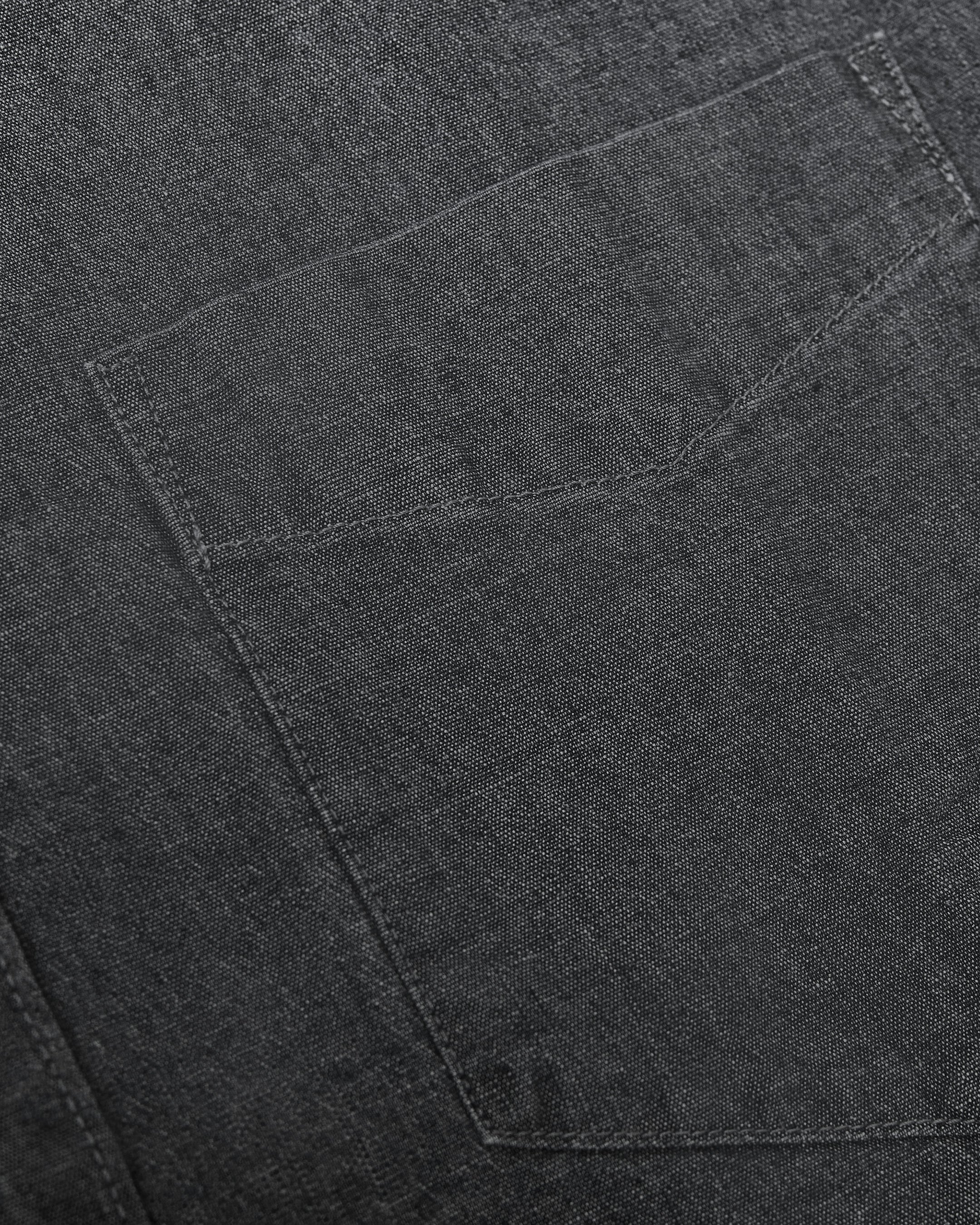 Black Wash Short Sleeve Stretch Chambray Shirt - Image 7