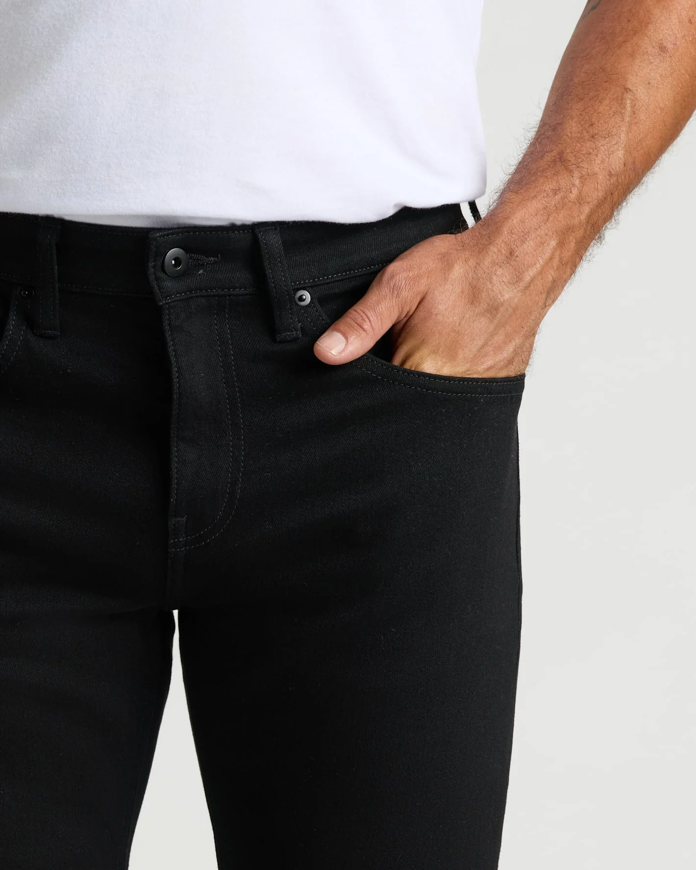 Black Wash Slim Authentic Denim Jeans - Image 7