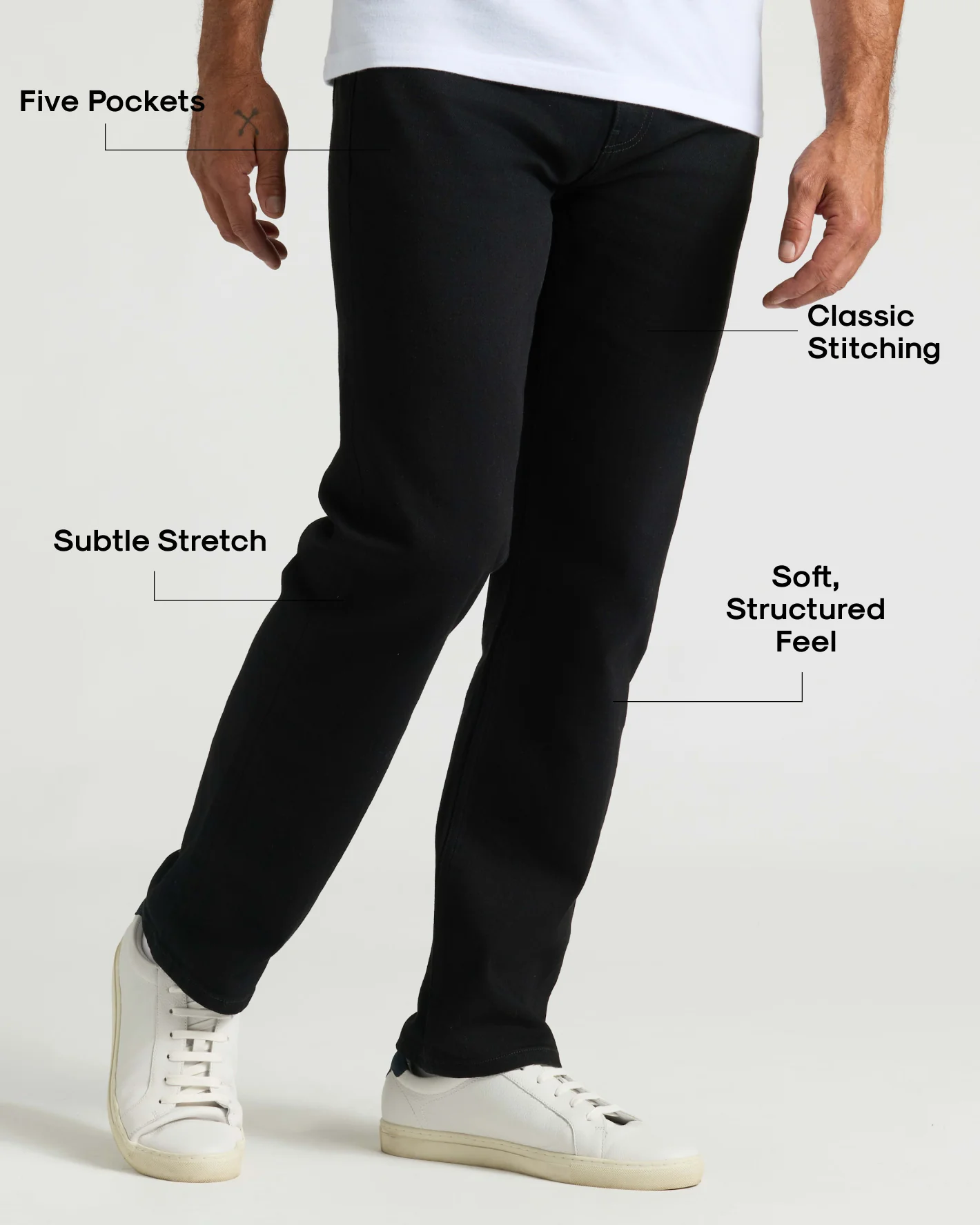 Black Wash Straight Authentic Denim Jeans - Image 3