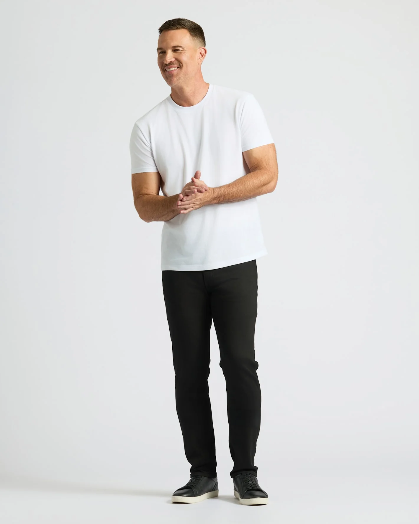 Black Wash Straight Comfort Stretch Jeans - Image 4
