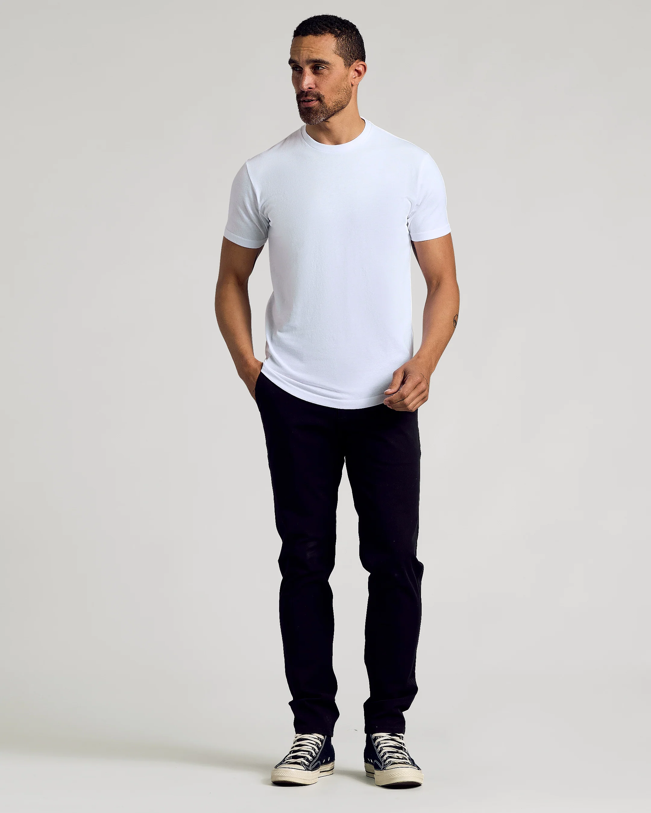 Black & White Curved Hem Classic Crew Neck 10-Pack - Image 7