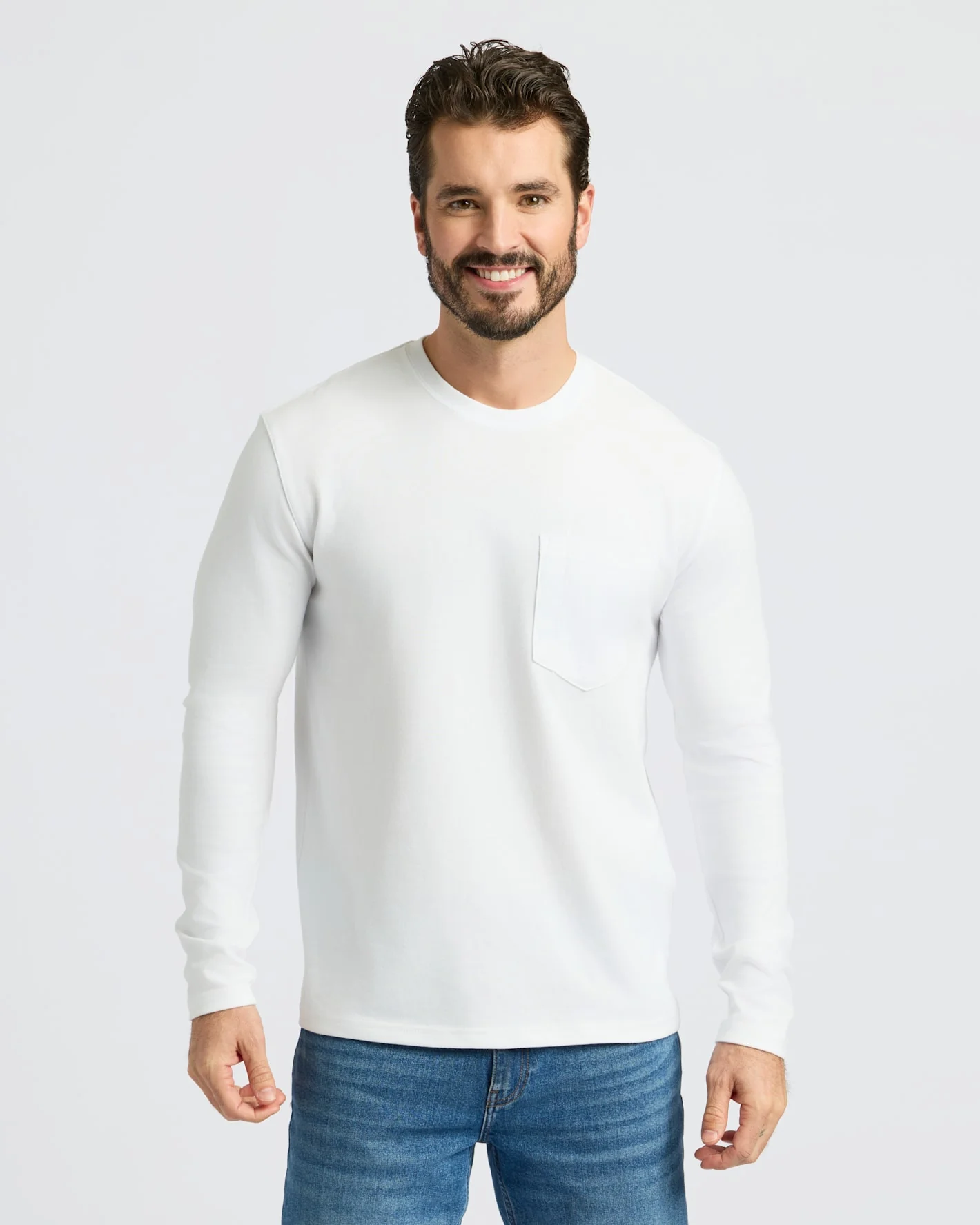 Black & White Heavyweight Long Sleeve Pocket Crew 2-Pack - Image 2