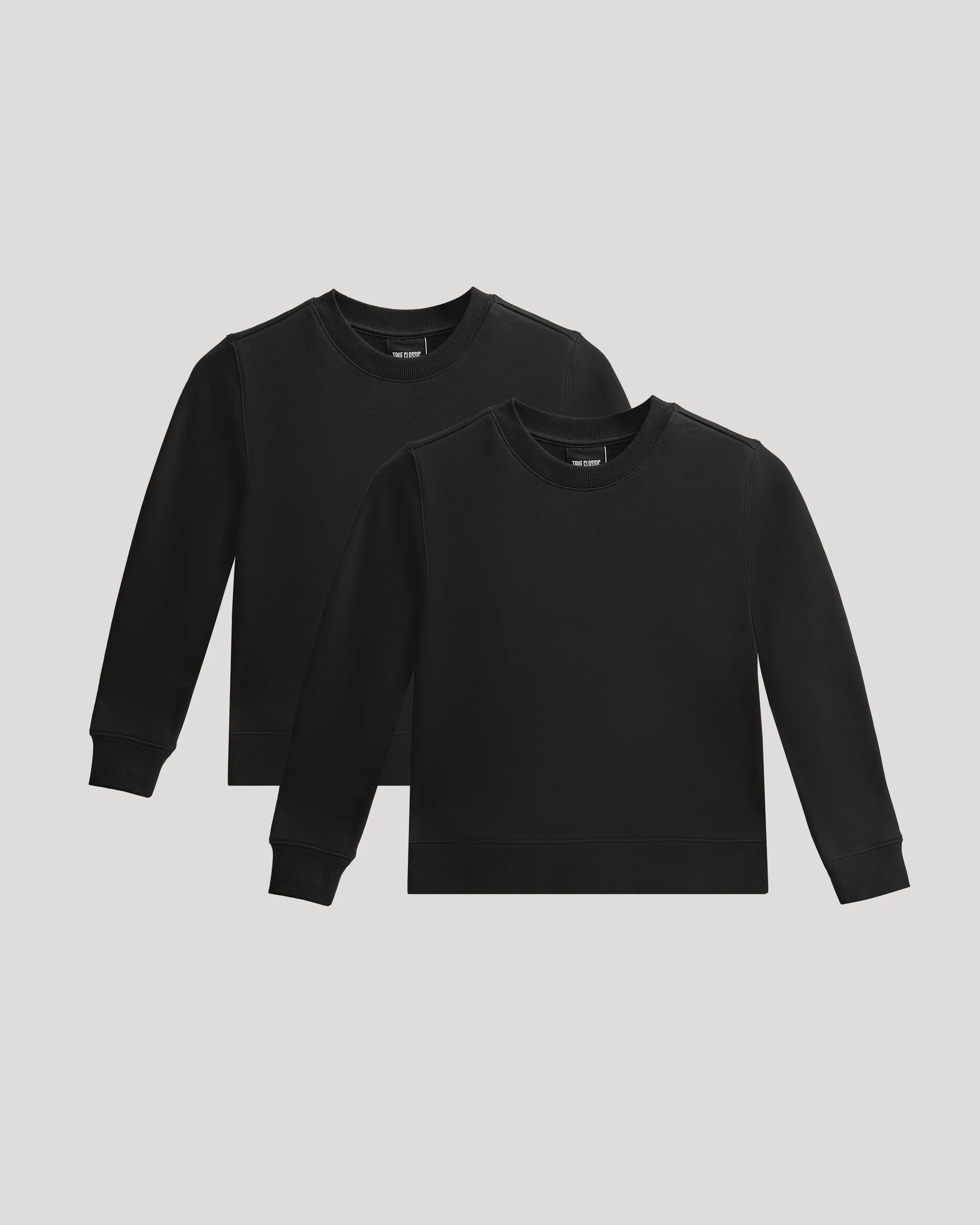 Boys' All Black Fleece Crew Neck 2-Pack