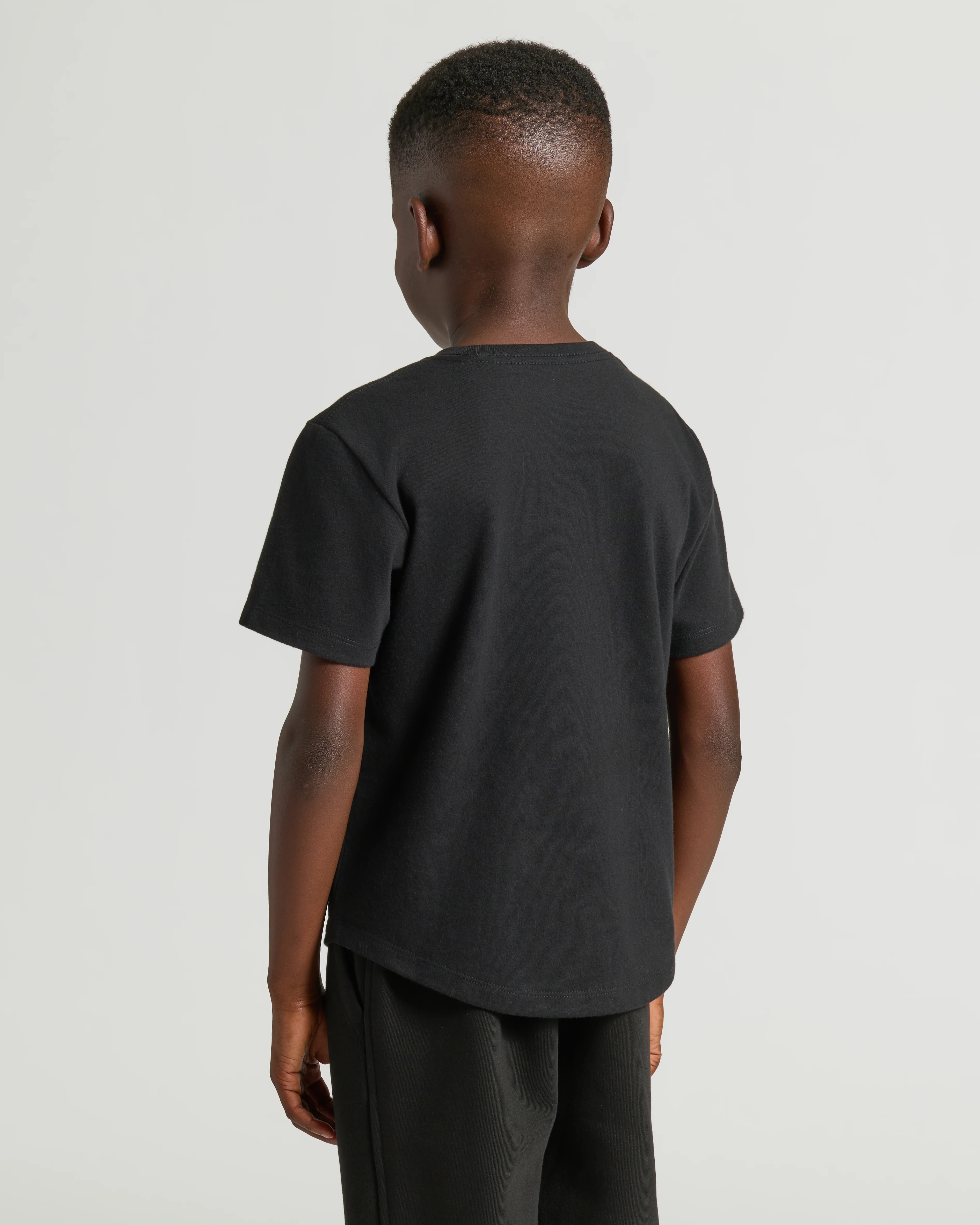 Boys' Black Classic Curved Hem Crew Neck - Image 4