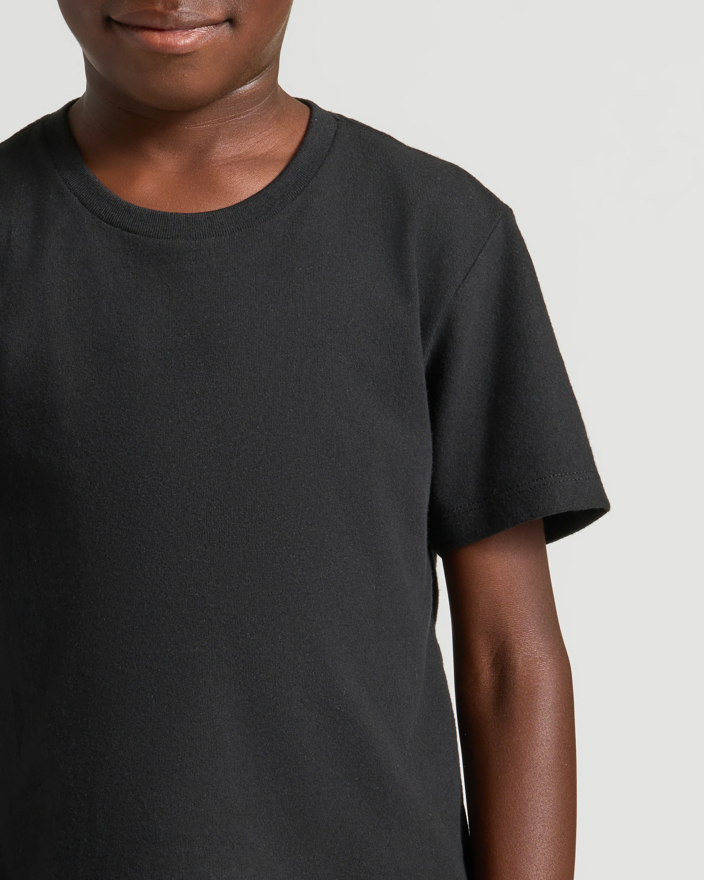 Boys' Black Classic Curved Hem Crew Neck - Image 5