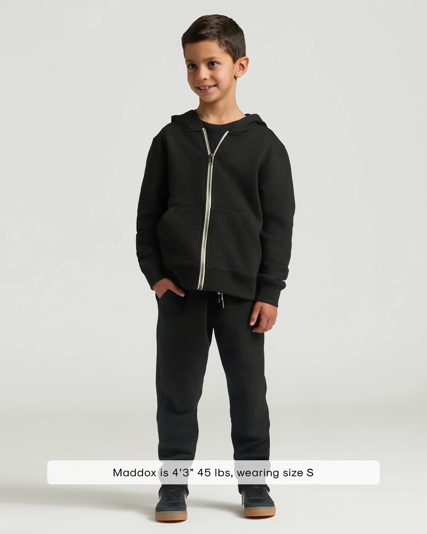 Boys' Black Fleece Full Zip Hoodie - Image 3
