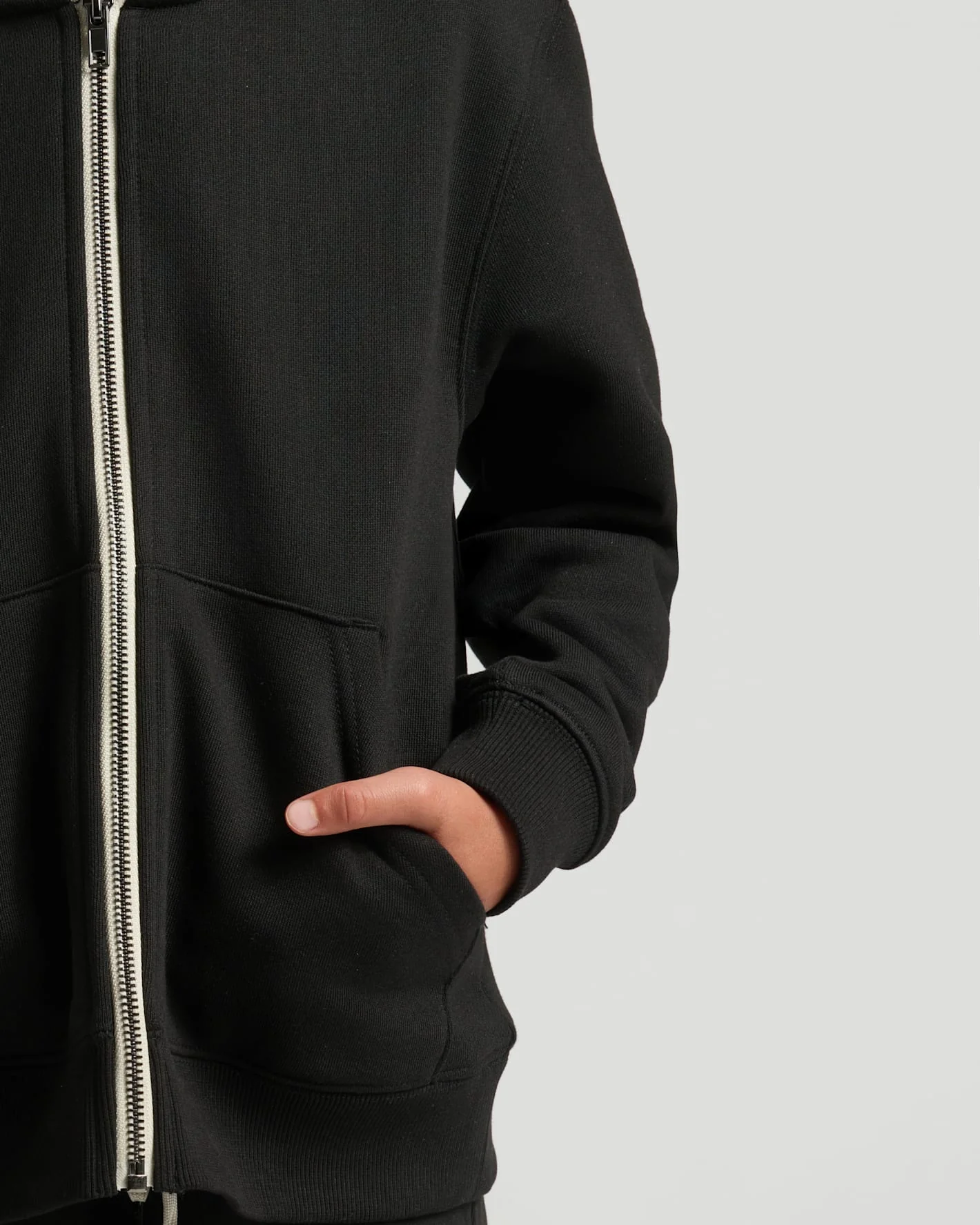 Boys' Black Fleece Full Zip Hoodie - Image 6