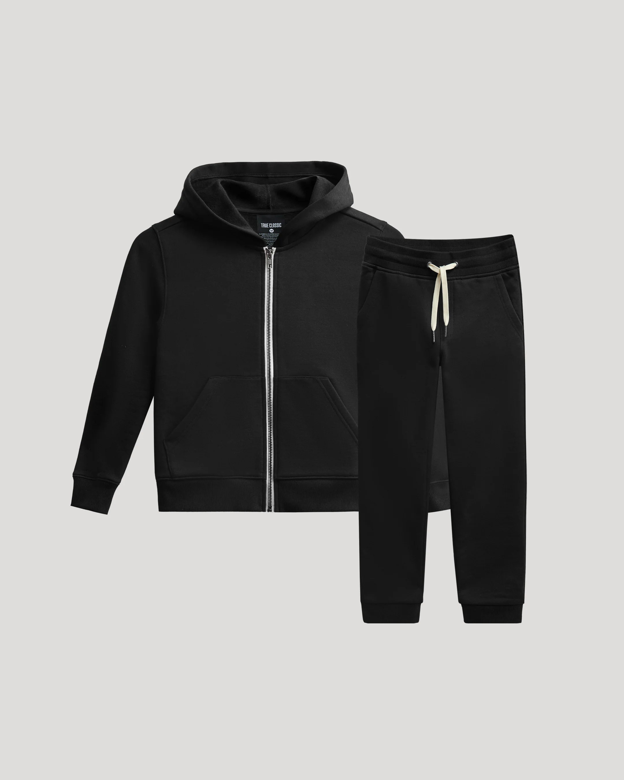 Boys Black Full Zip Fleece Hoodie & Jogger 2-Pack