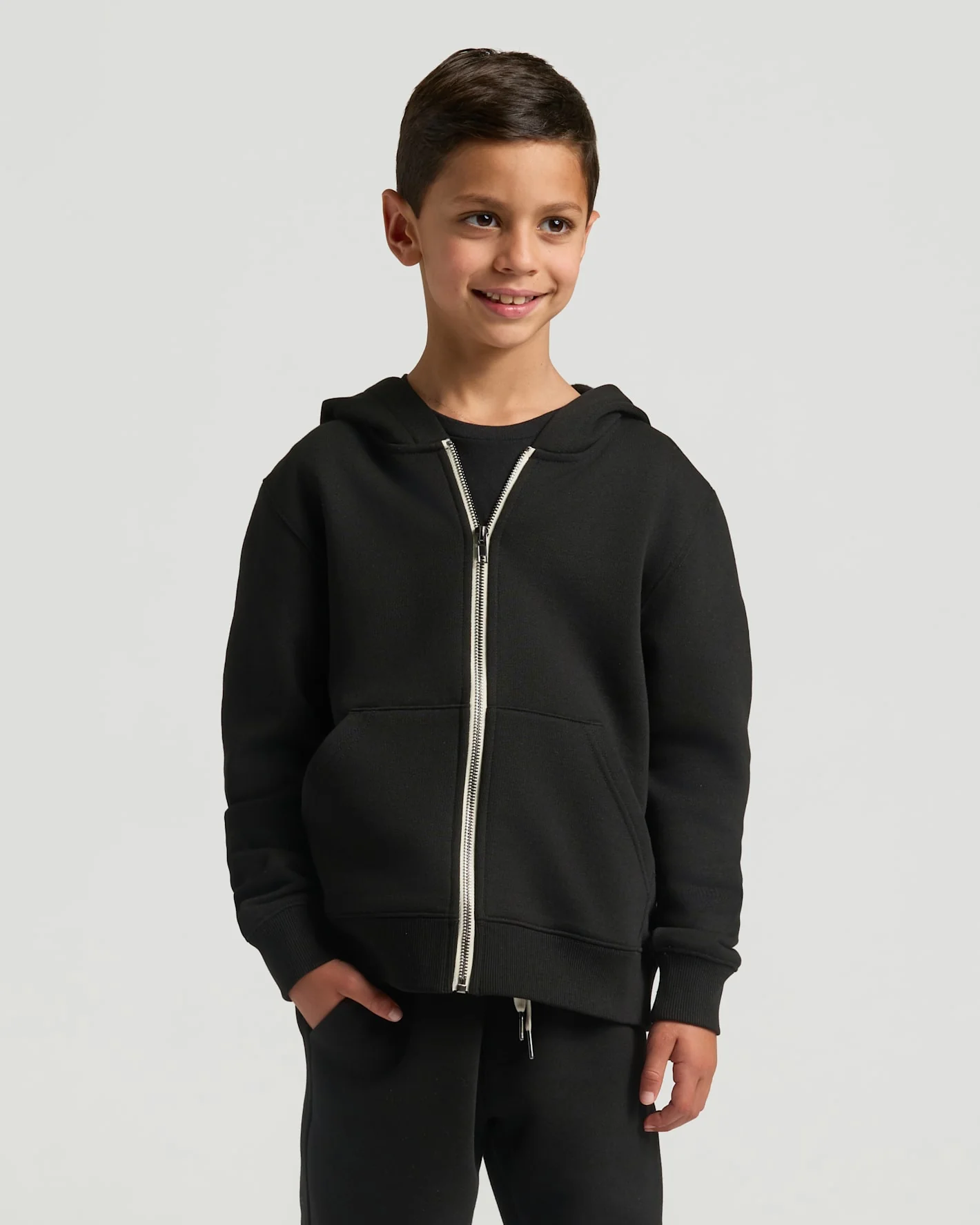 Boys Black Full Zip Fleece Hoodie & Jogger 2-Pack - Image 3