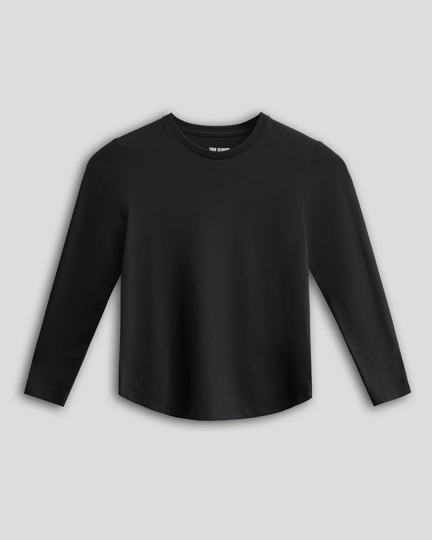 Boys' Black Classic Long Sleeve Curved Hem Crew - Image 2