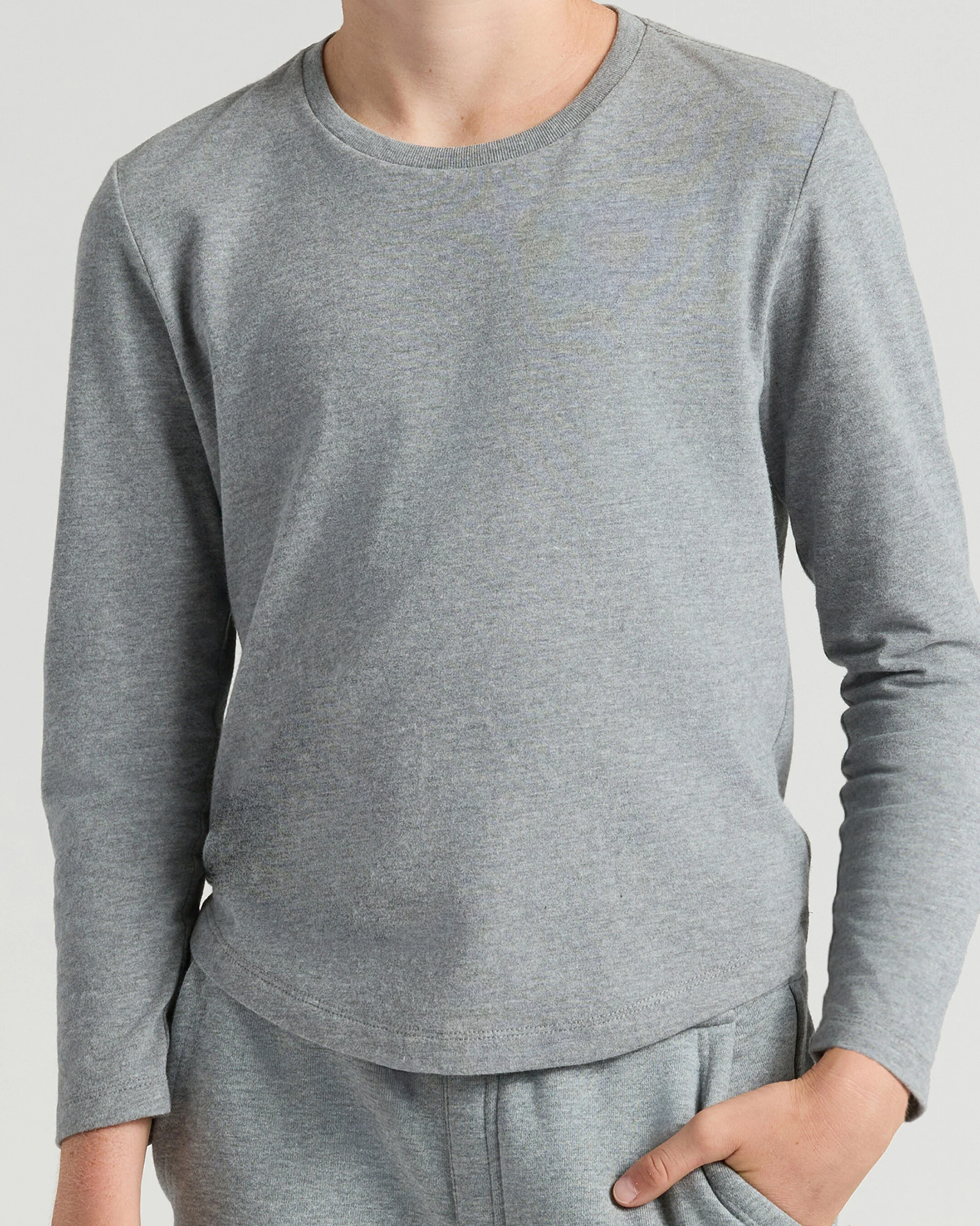 Boys' Classic Long Sleeve Curved Hem Crew Neck 3-Pack - Image 8