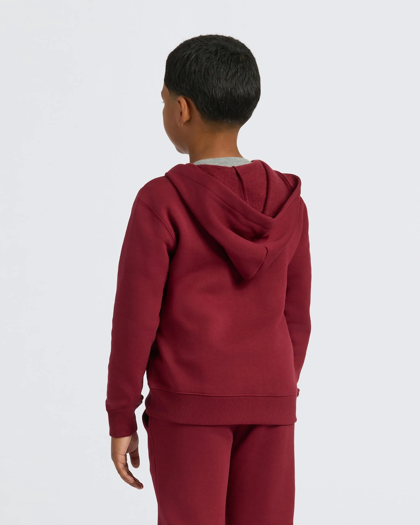 Boys Dark Maroon Full Zip Fleece Hoodie & Jogger 2-Pack - Image 4
