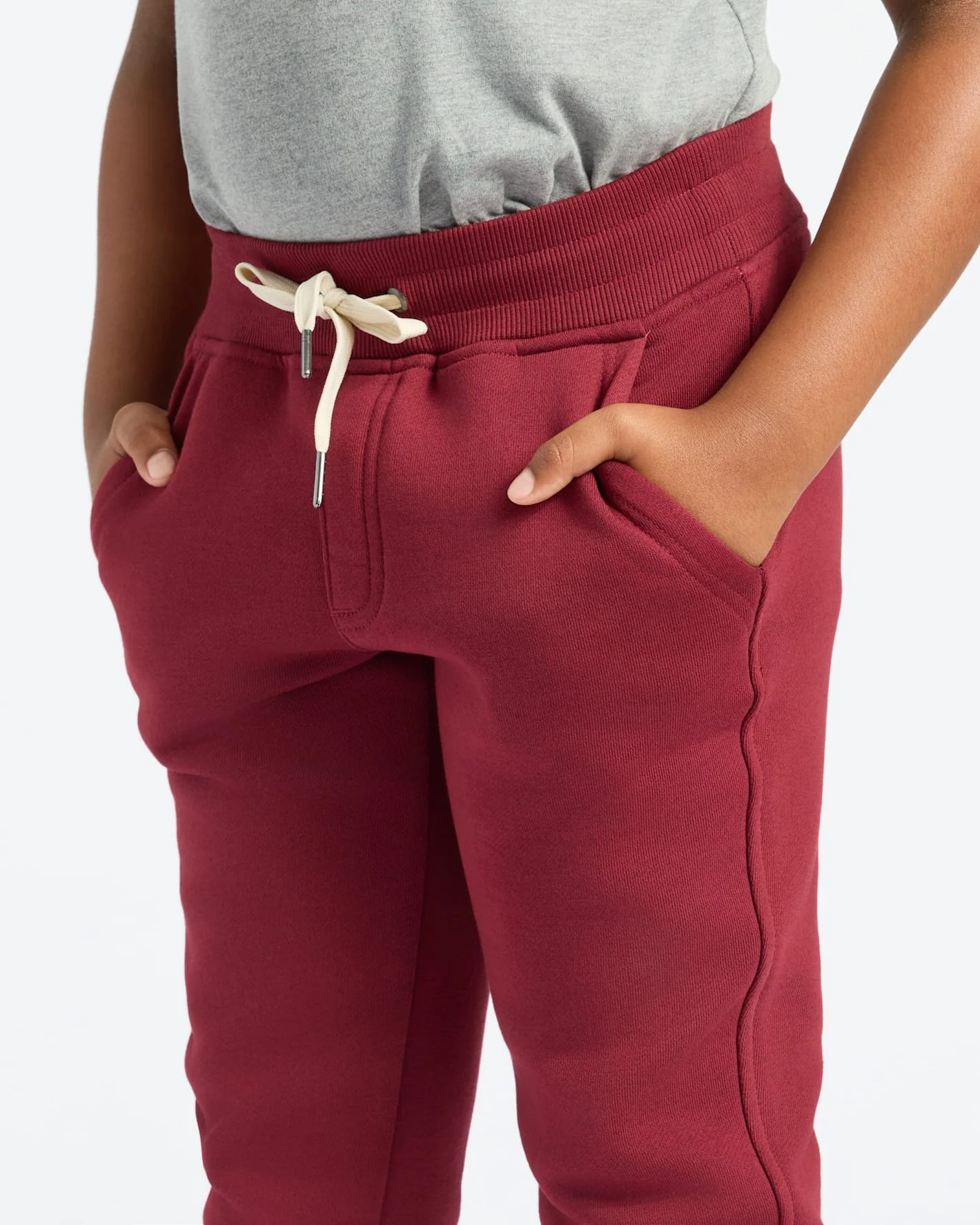Boys' Dark Maroon Fleece Jogger - Image 5