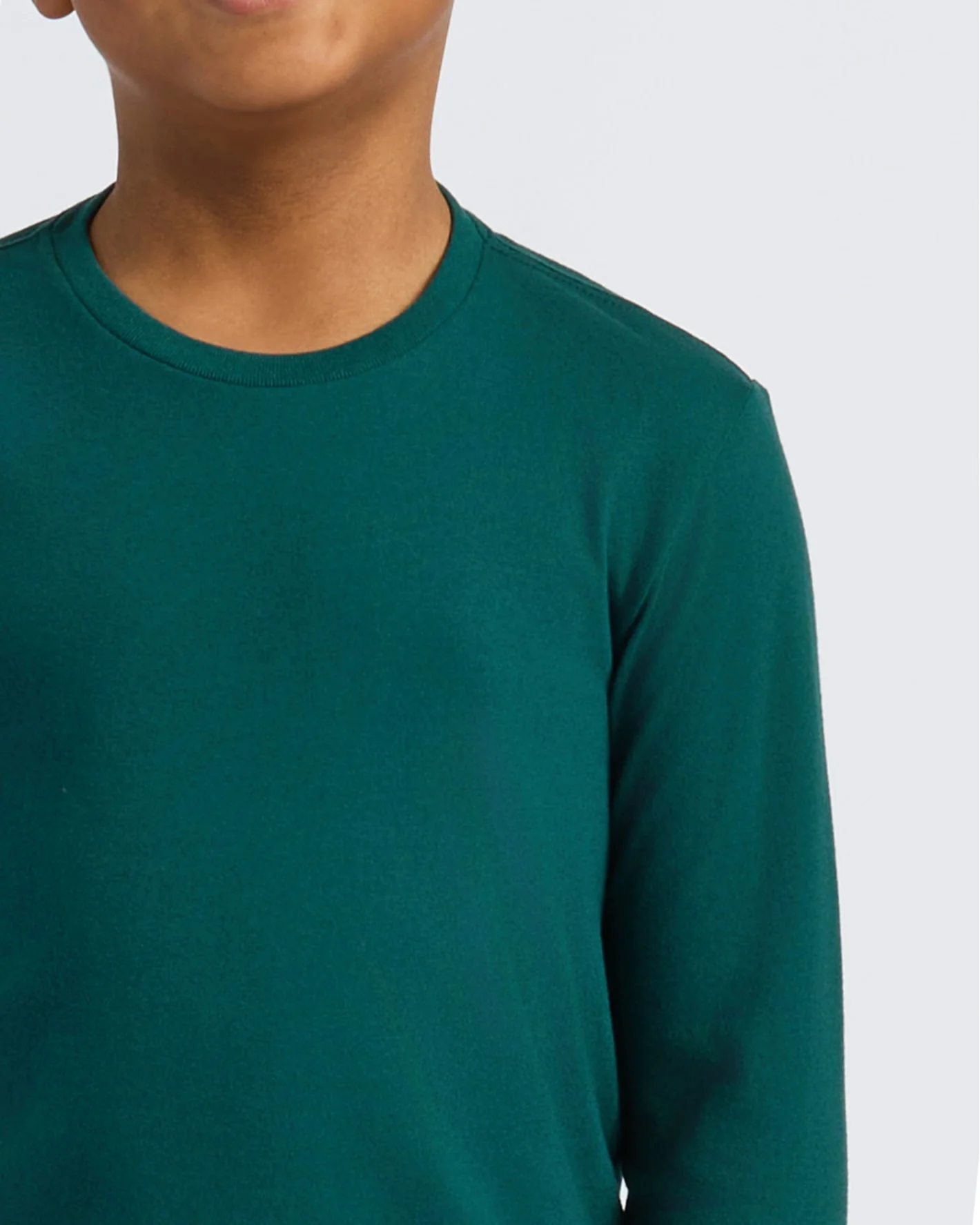 Boys' Deep Emerald Classic Long Sleeve Crew Neck - Image 5