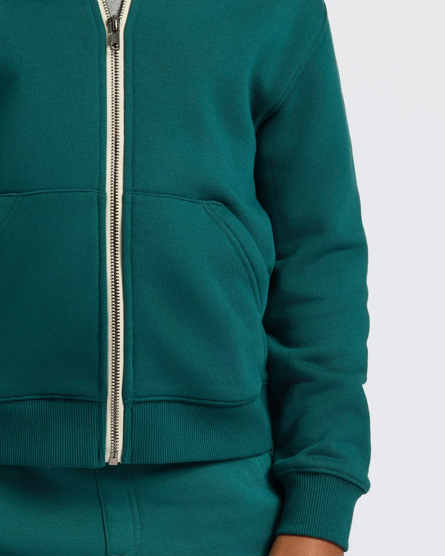Boys' Deep Emerald Fleece Full Zip Hoodie - Image 6