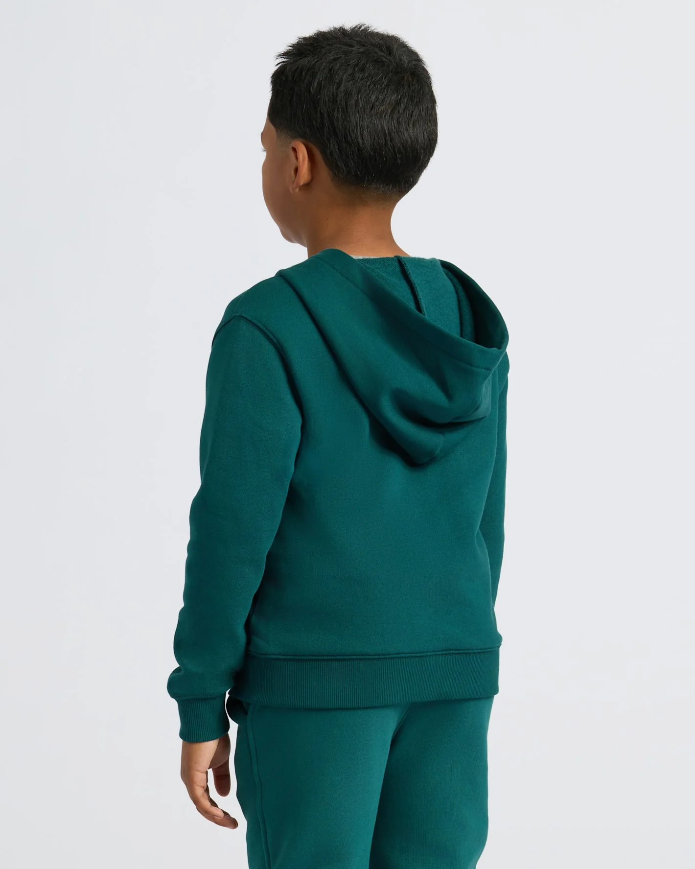 Boys' Deep Emerald Fleece Full Zip Hoodie - Image 4