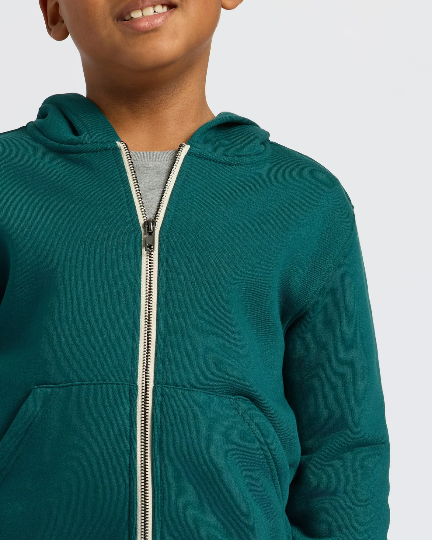 Boys' Deep Emerald Fleece Full Zip Hoodie - Image 5
