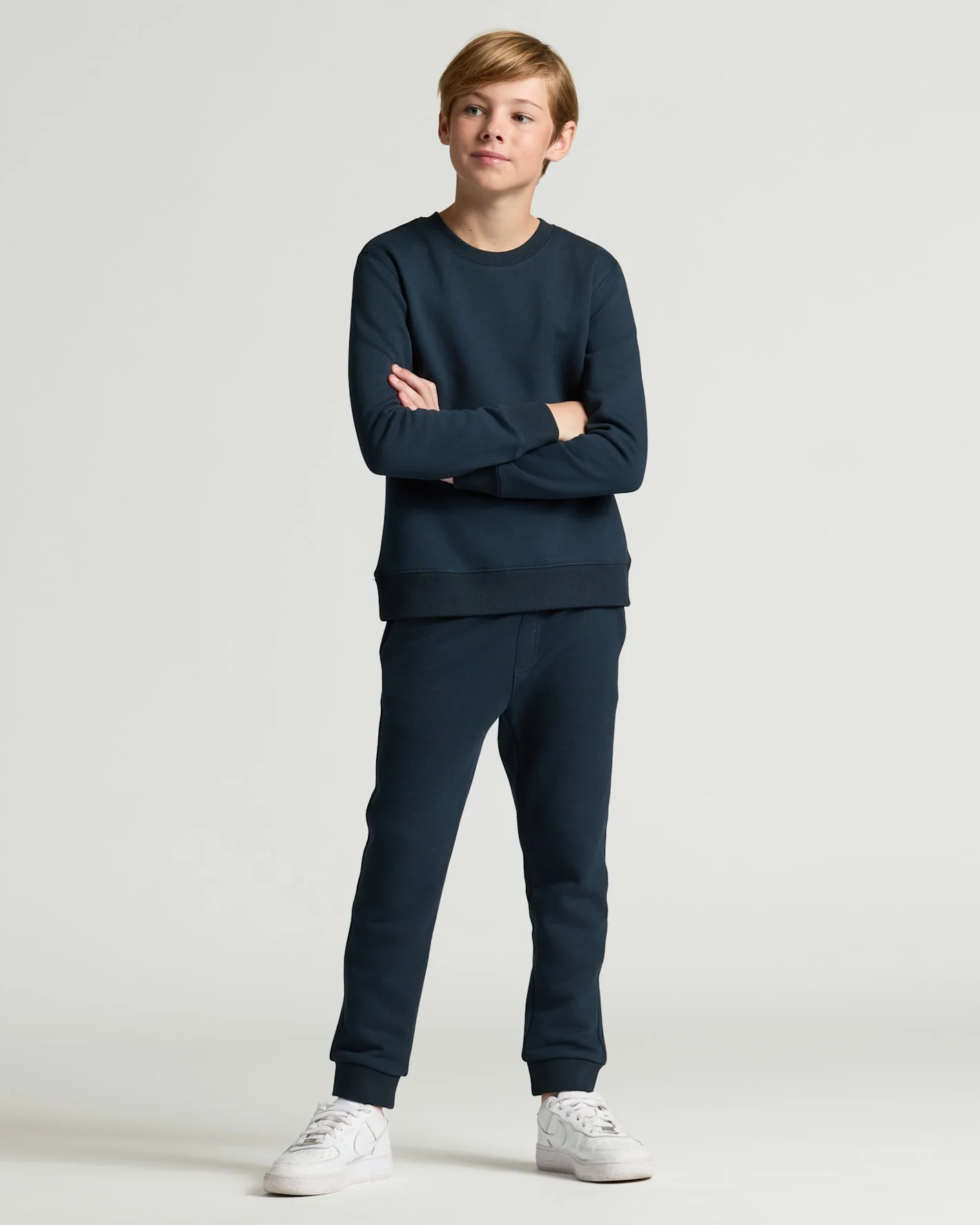 Boys' Navy Fleece Crew Neck - Image 3