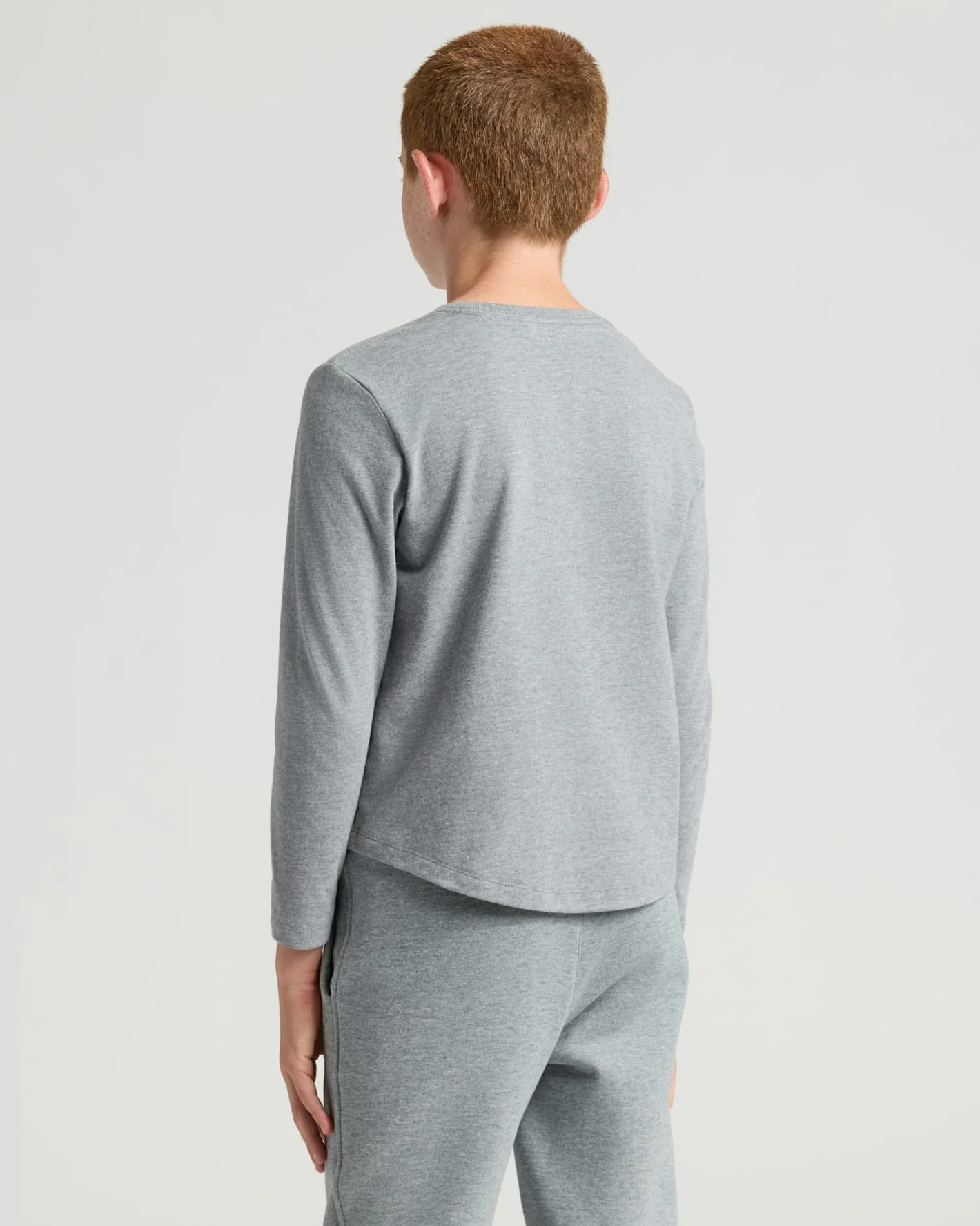 Boys' Heather Gray Classic Long Sleeve Crew Neck - Image 4