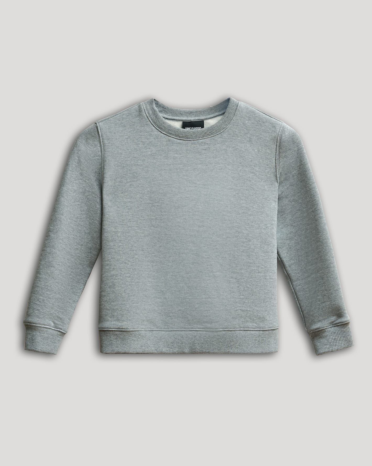 Boys' Medium Heather Gray Fleece Crew Neck - Image 2