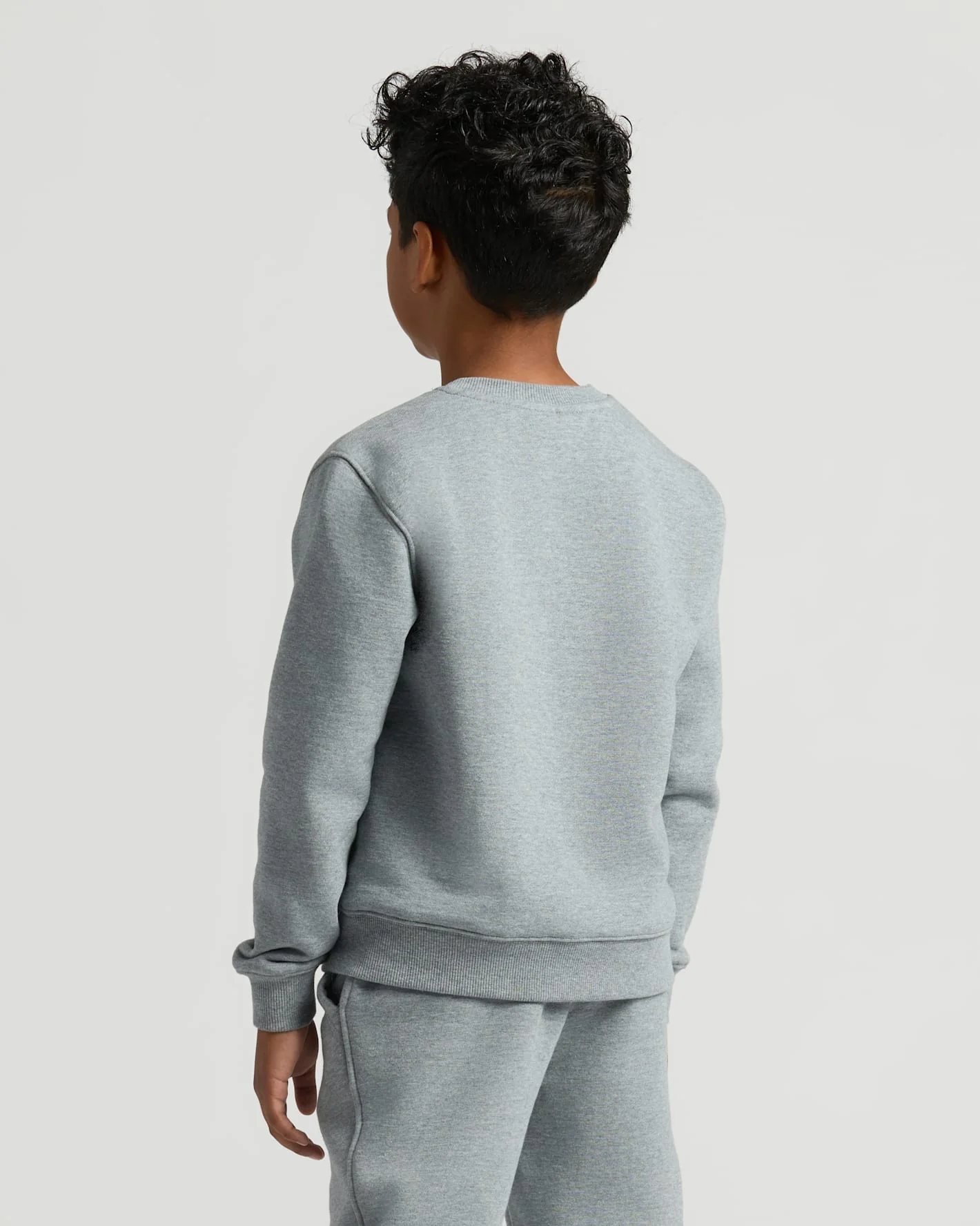 Boys' Medium Heather Gray Fleece Crew Neck - Image 4