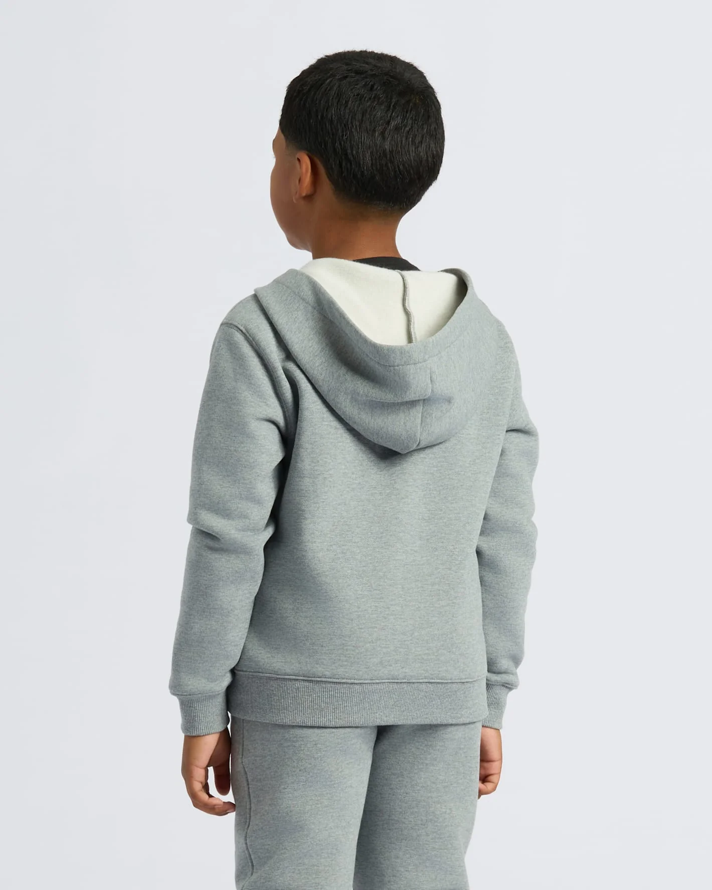 Boys' Medium Heather Gray Fleece Full Zip Hoodie - Image 4