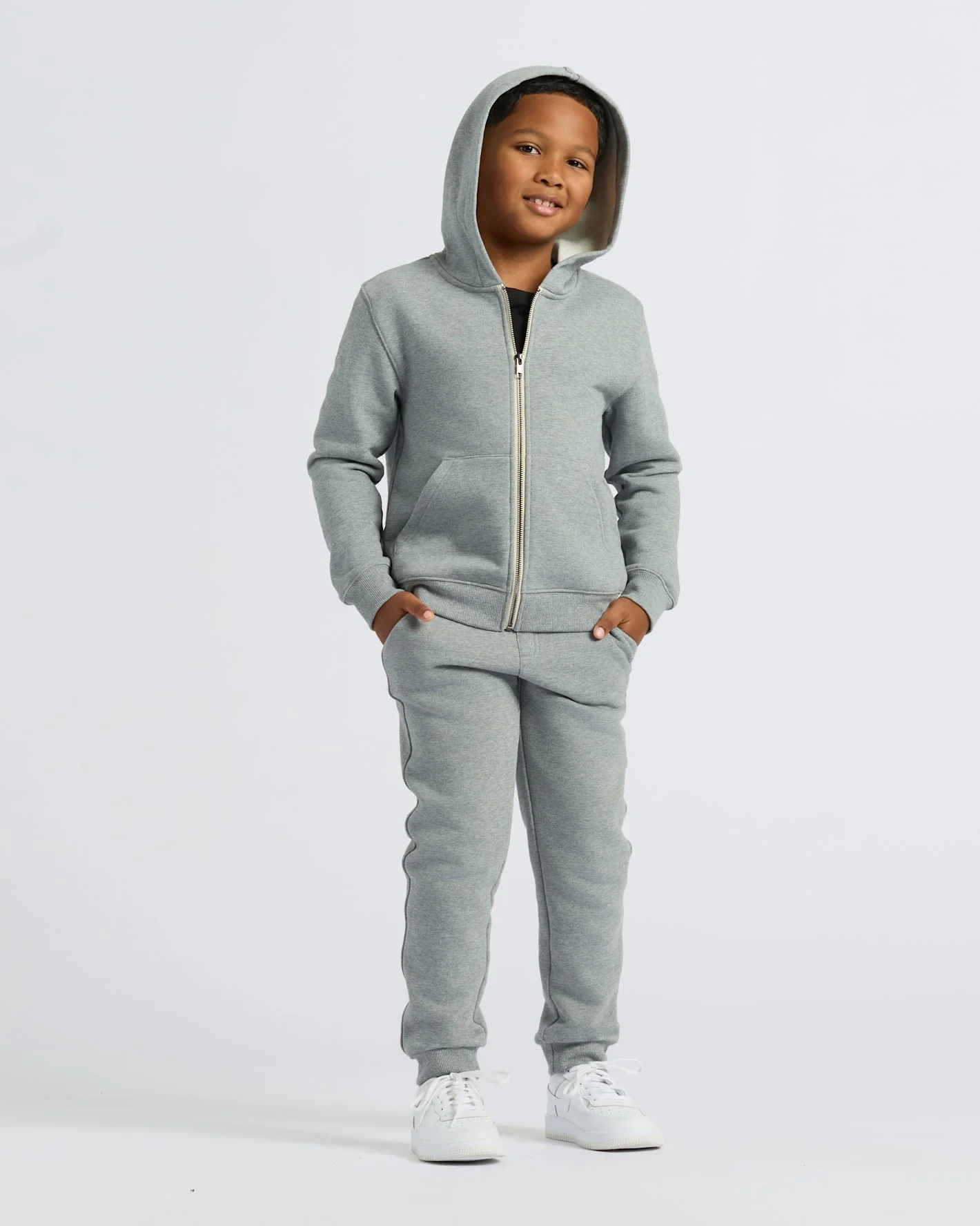 Boys' Medium Heather Gray Fleece Jogger - Image 3