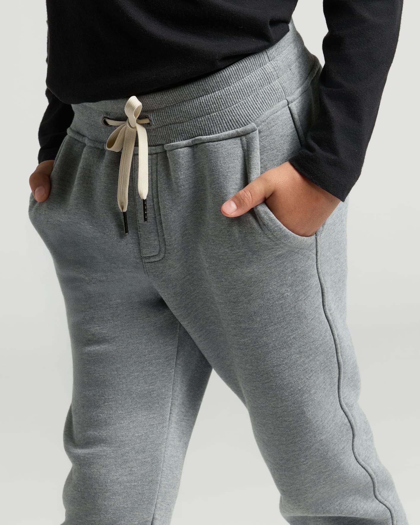 Boys Medium Heather Gray Full Zip Fleece Hoodie & Jogger 2-Pack - Image 7
