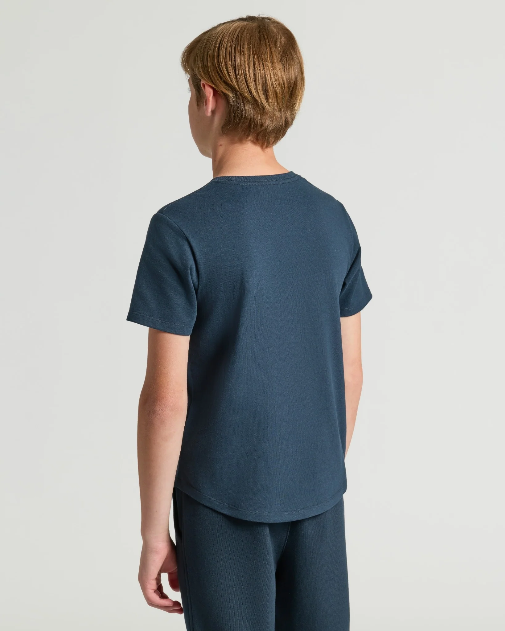 Boys' Navy Classic Curved Hem Crew Neck - Image 4
