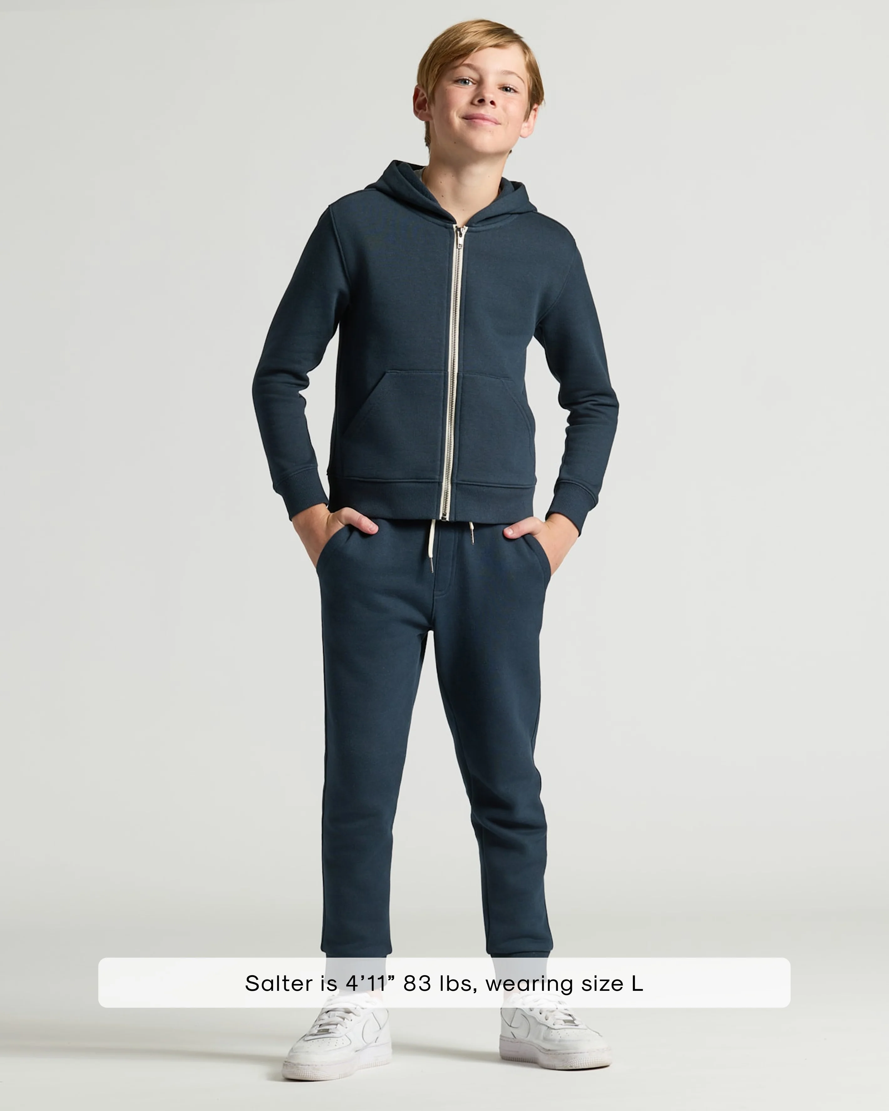 Boys' Navy Fleece Full Zip Hoodie - Image 3