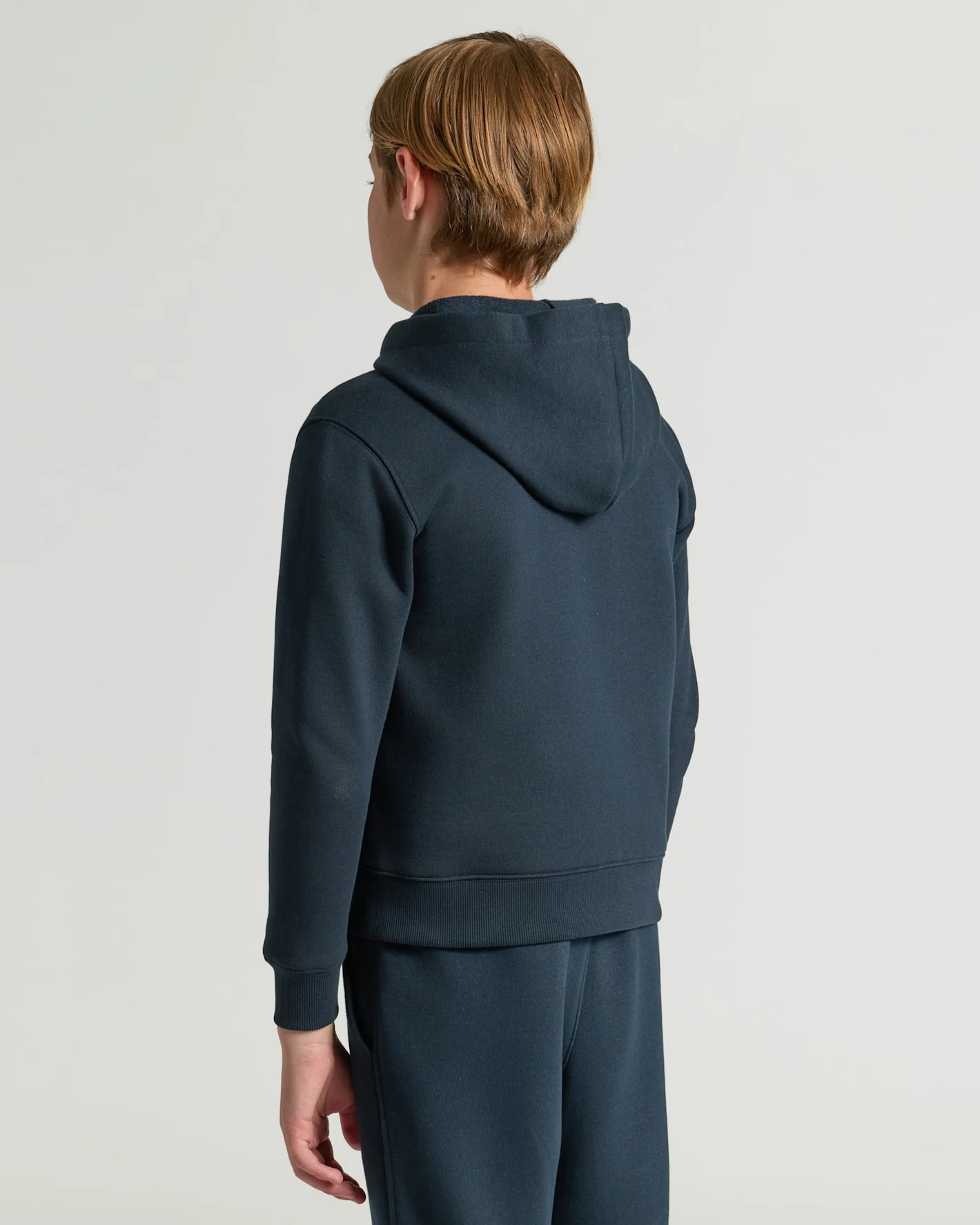 Boys' Navy Fleece Full Zip Hoodie - Image 4