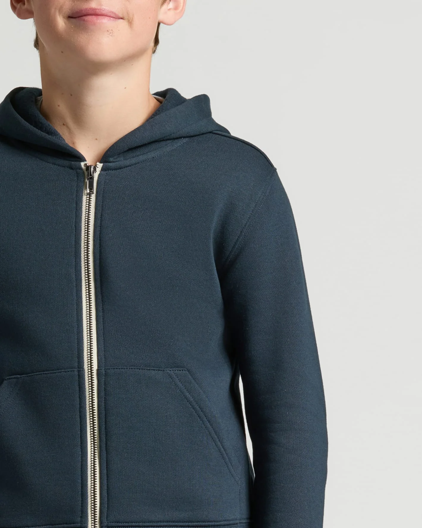 Boys' Navy Fleece Full Zip Hoodie - Image 5