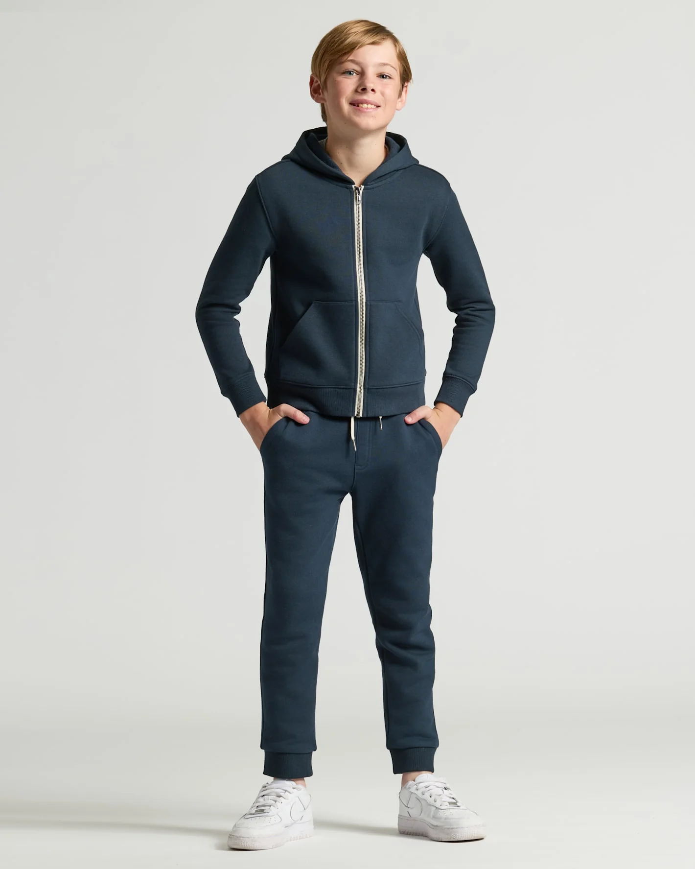 Boys Navy Full Zip Fleece Hoodie & Jogger 2-Pack - Image 2