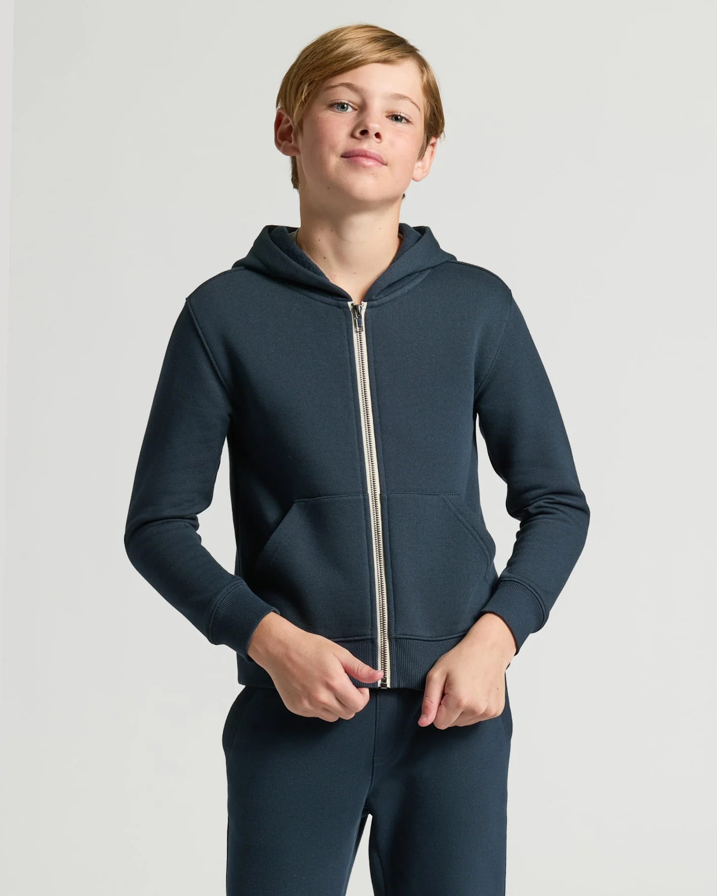 Boys Navy Full Zip Fleece Hoodie & Jogger 2-Pack - Image 5