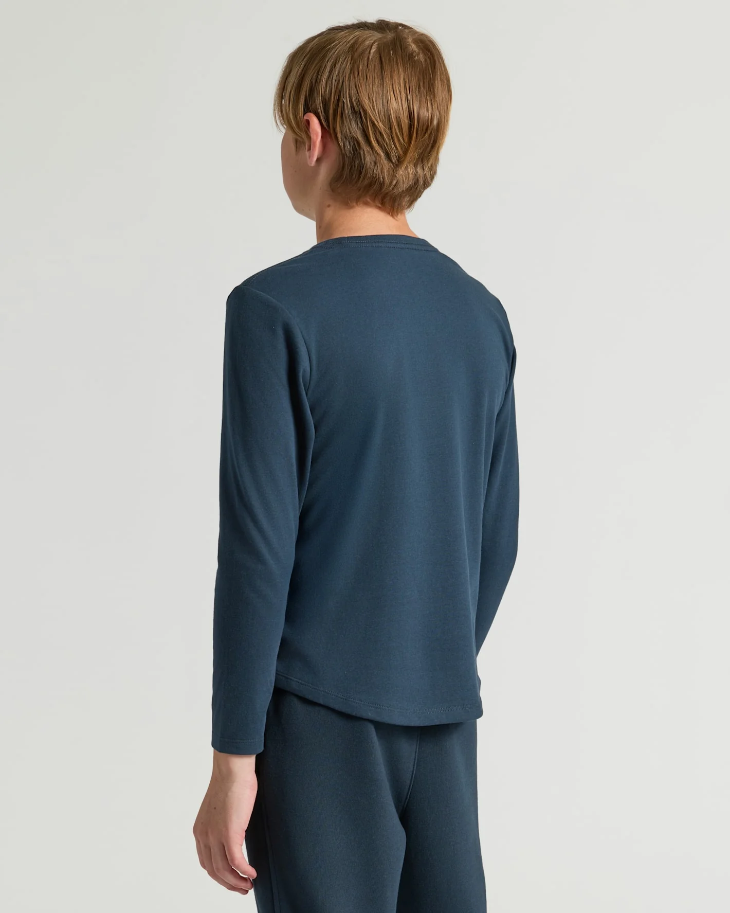 Boys' Navy Classic Long Sleeve Curved Hem Crew - Image 4