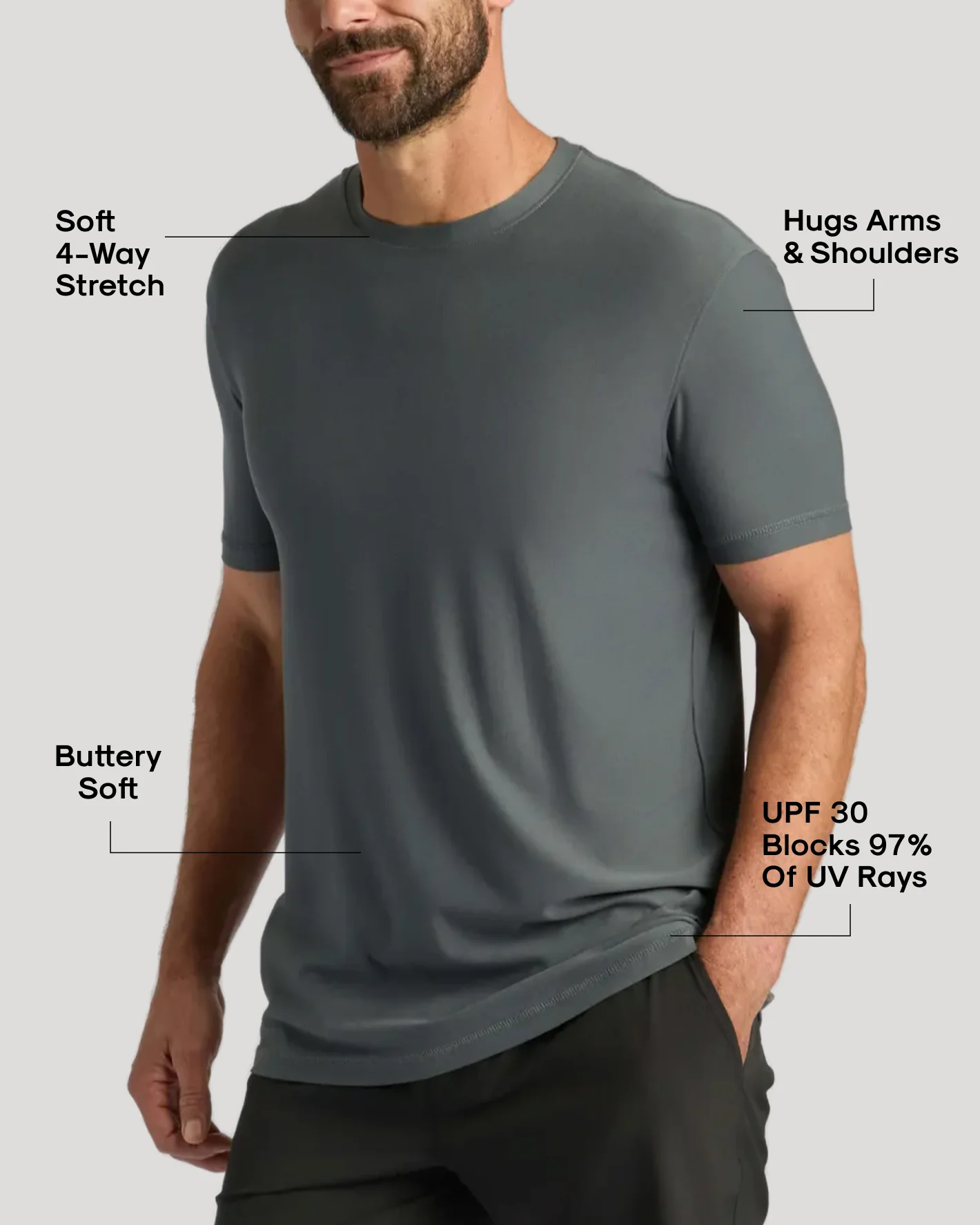 Carbon Active Crew Neck Tee - Image 3