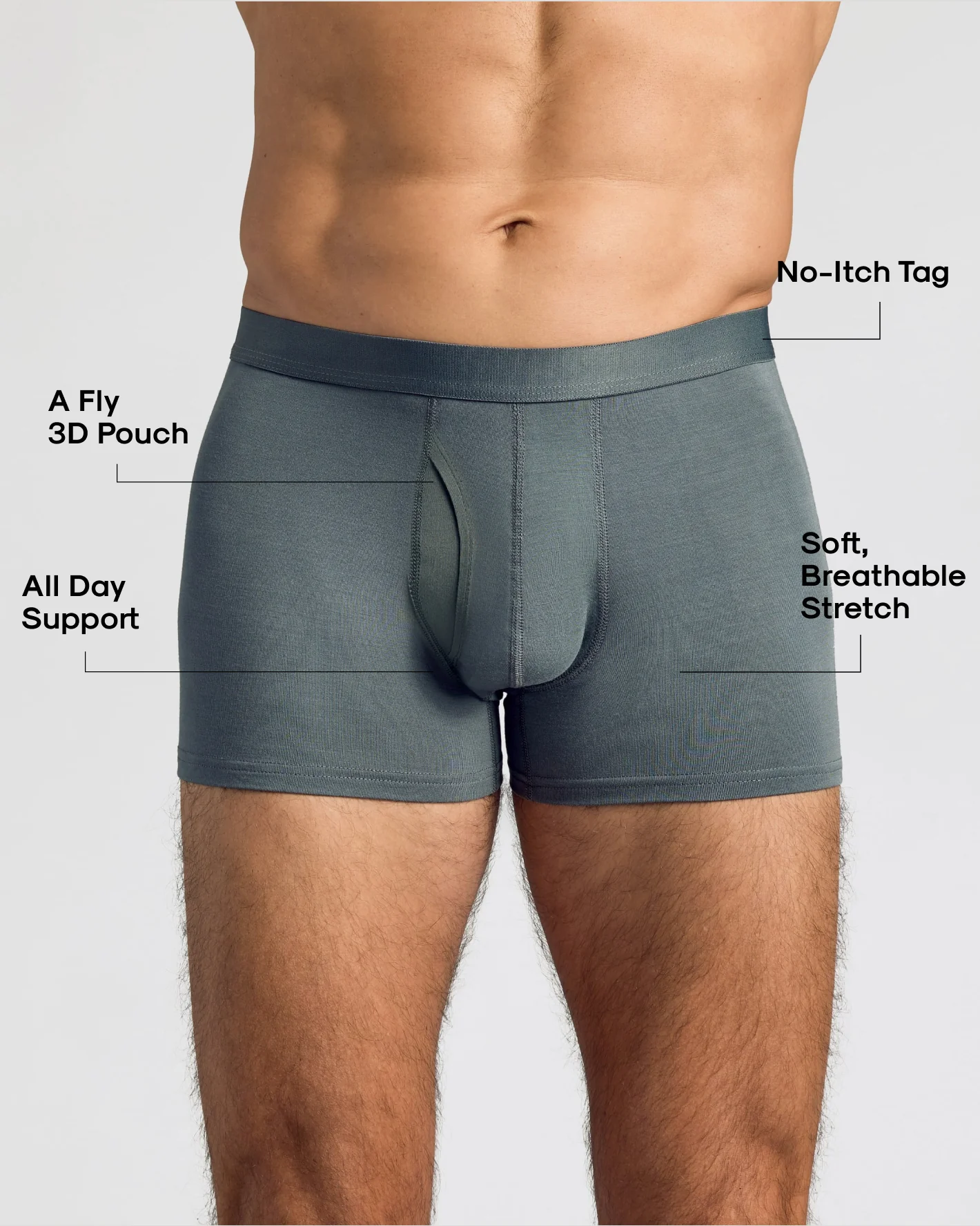 Carbon Boxer Trunks W/ Fly 6-Pack - Image 2
