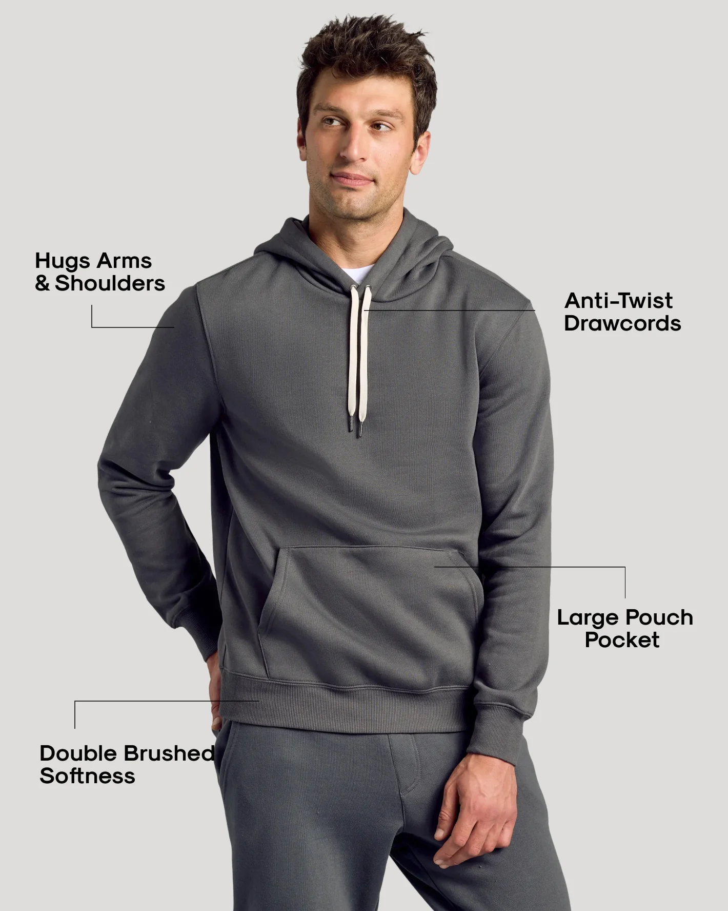 Carbon Fleece French Terry Pullover Hoodie - Image 3
