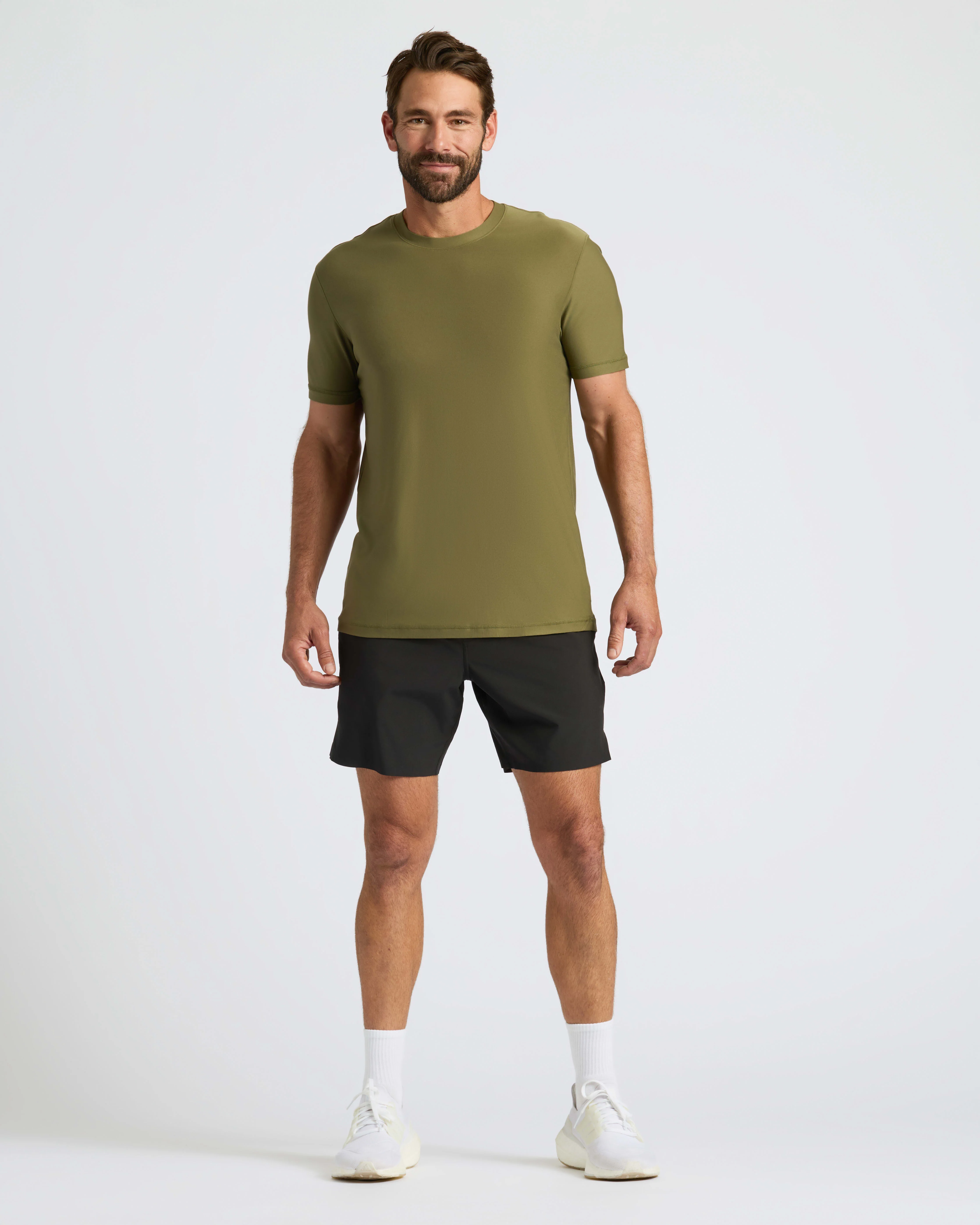 Military Green Active Crew Neck Tee - Image 4