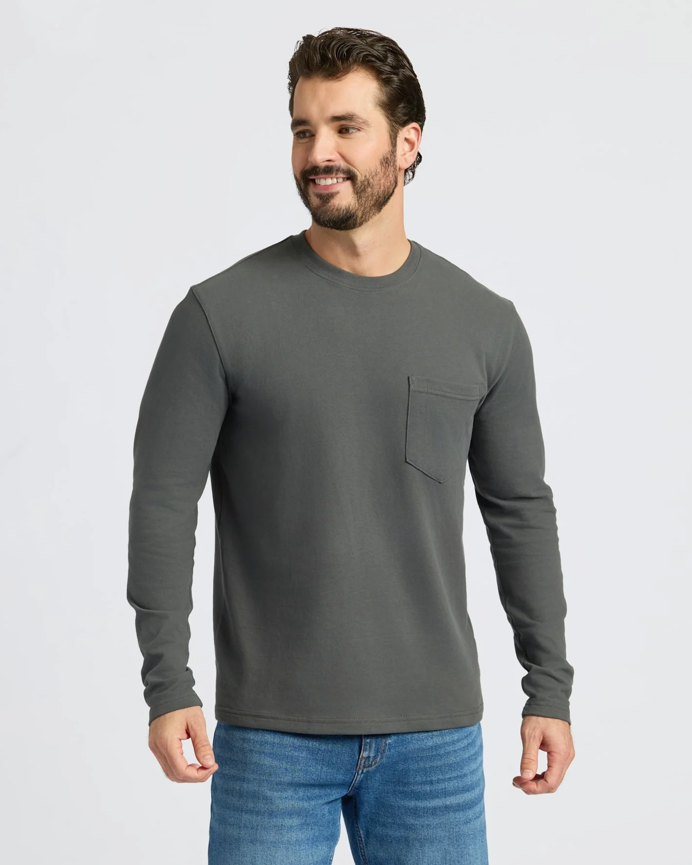 Carbon Heavyweight Long Sleeve Pocket Crew - Image 5