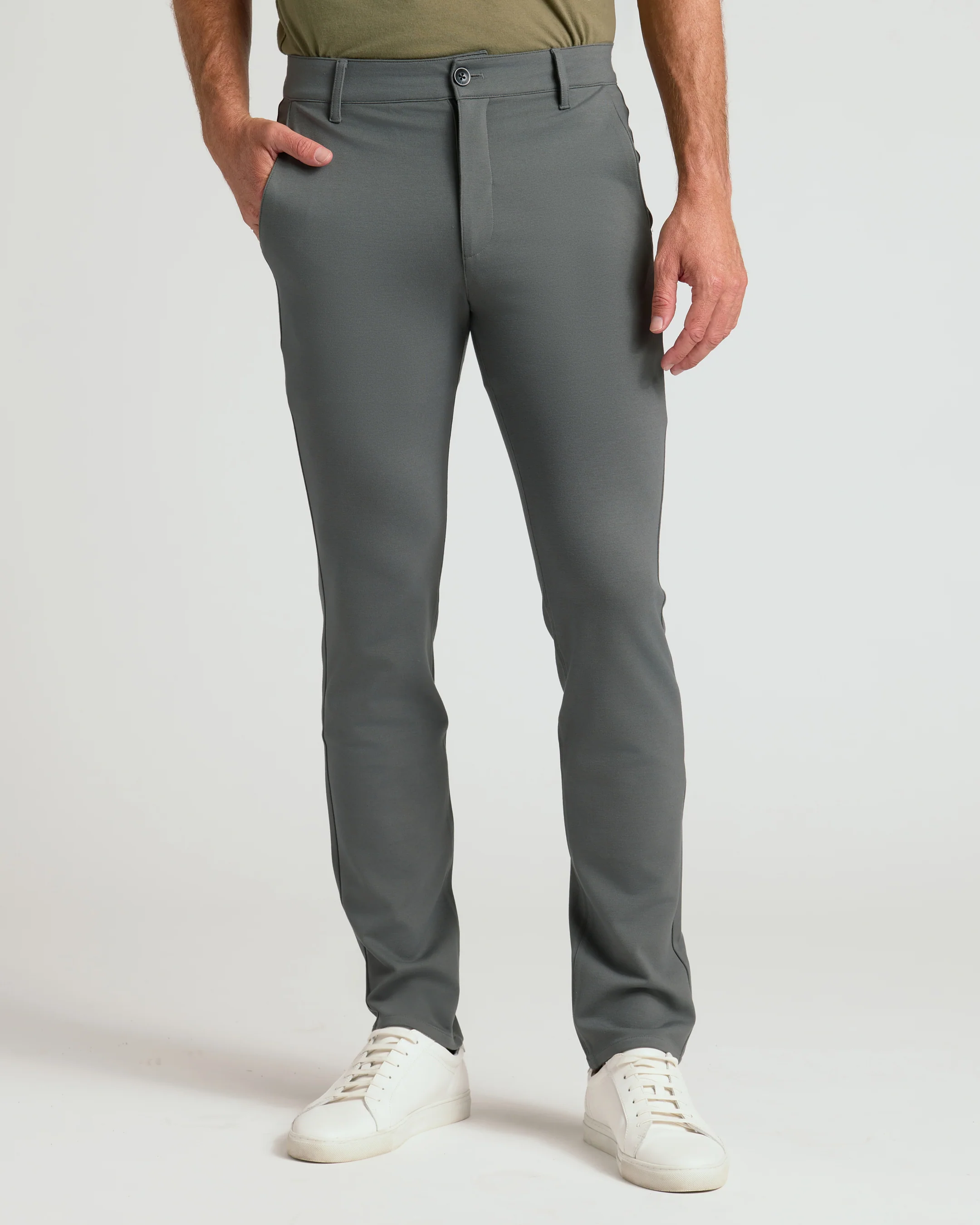 Carbon & Khaki Slim Comfort Knit Chino 2-Pack - Image 2