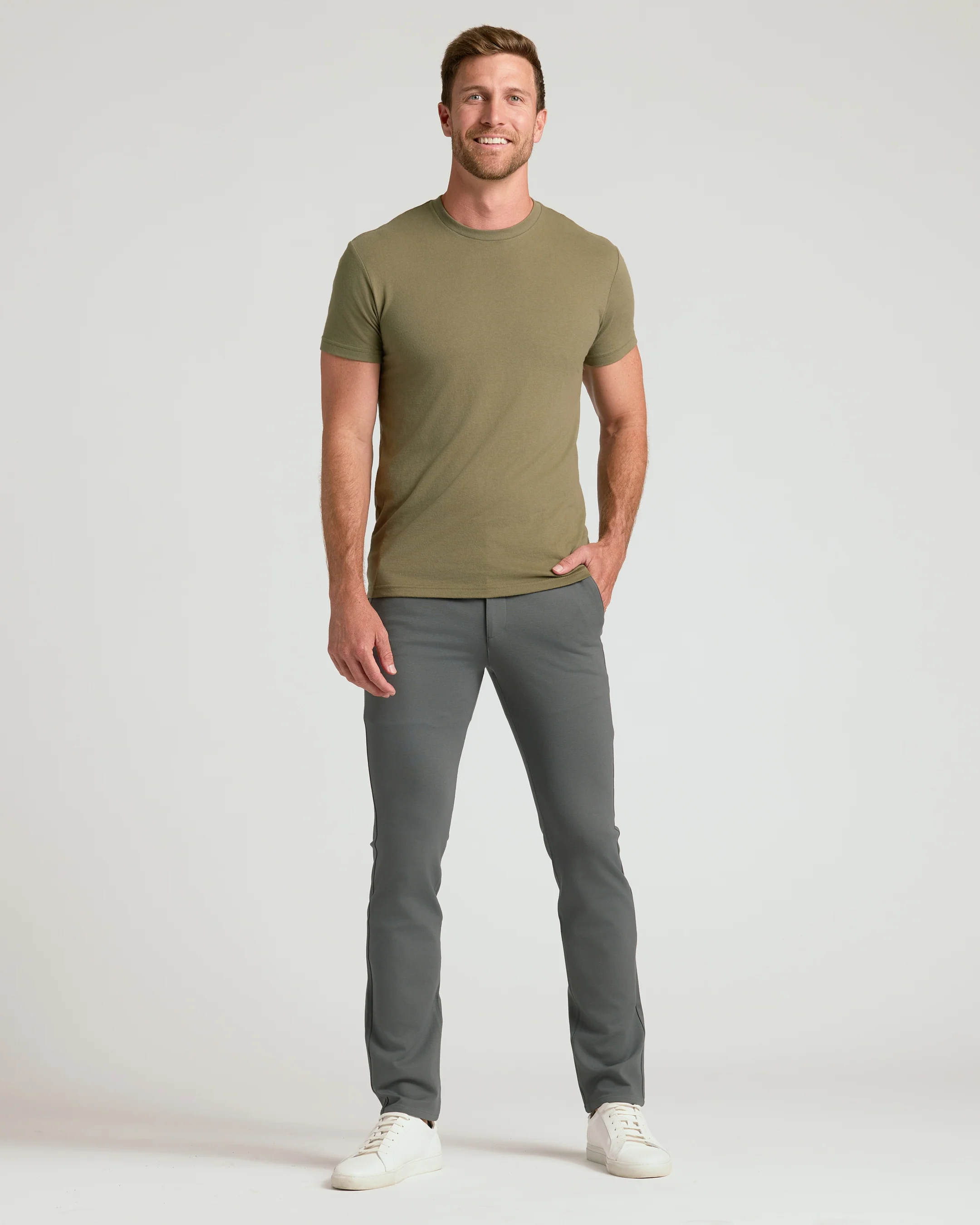 Carbon & Khaki Slim Comfort Knit Chino 2-Pack - Image 4